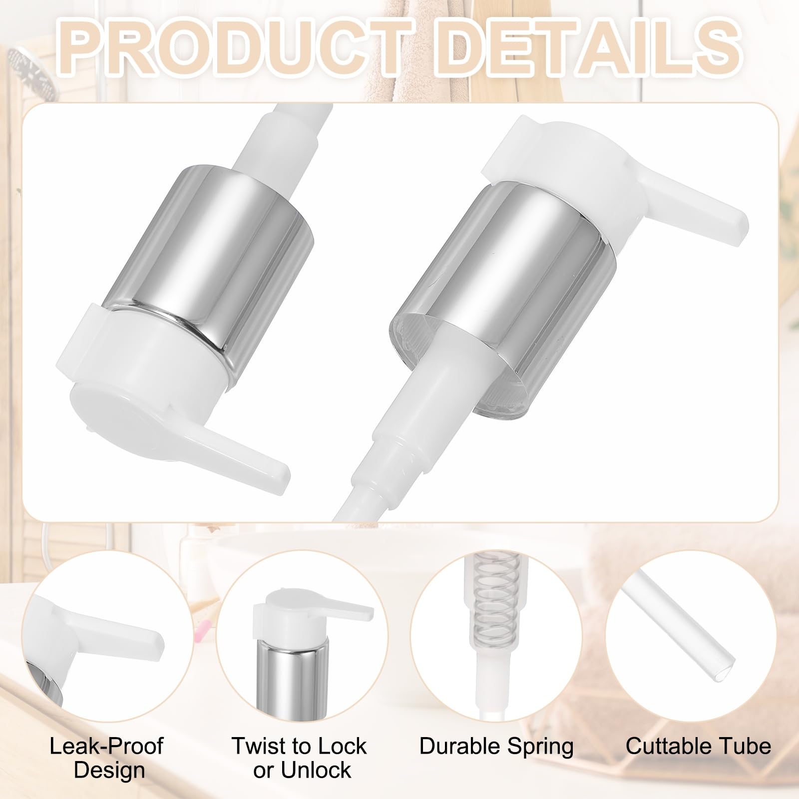 4 Pcs Soap Dispenser Pump Heads (4 Count)