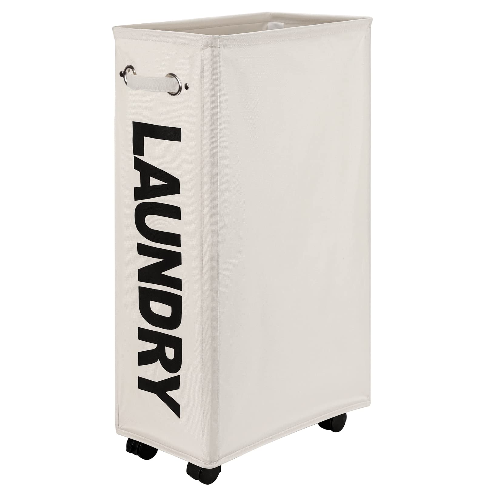 29" Enlarged Slim Rolling Laundry Basket Hamper on Wheels