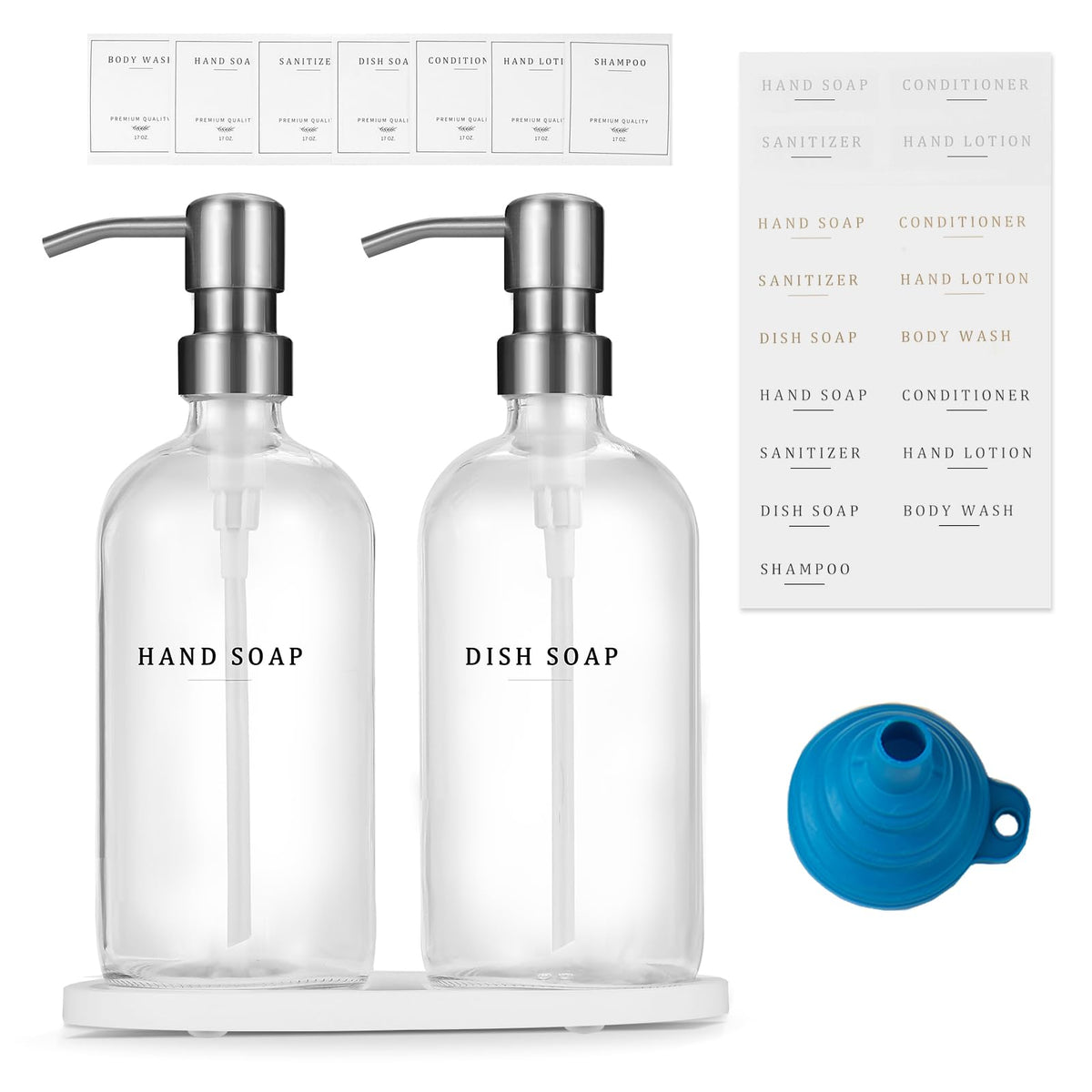 Glass Soap Dispenser (2 Count)