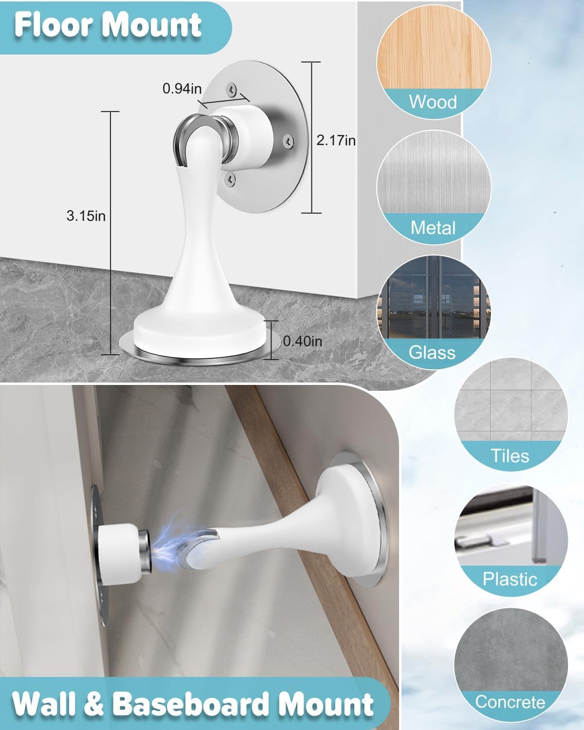 Door Stoppers Magnetic Door Catch (6 Count)