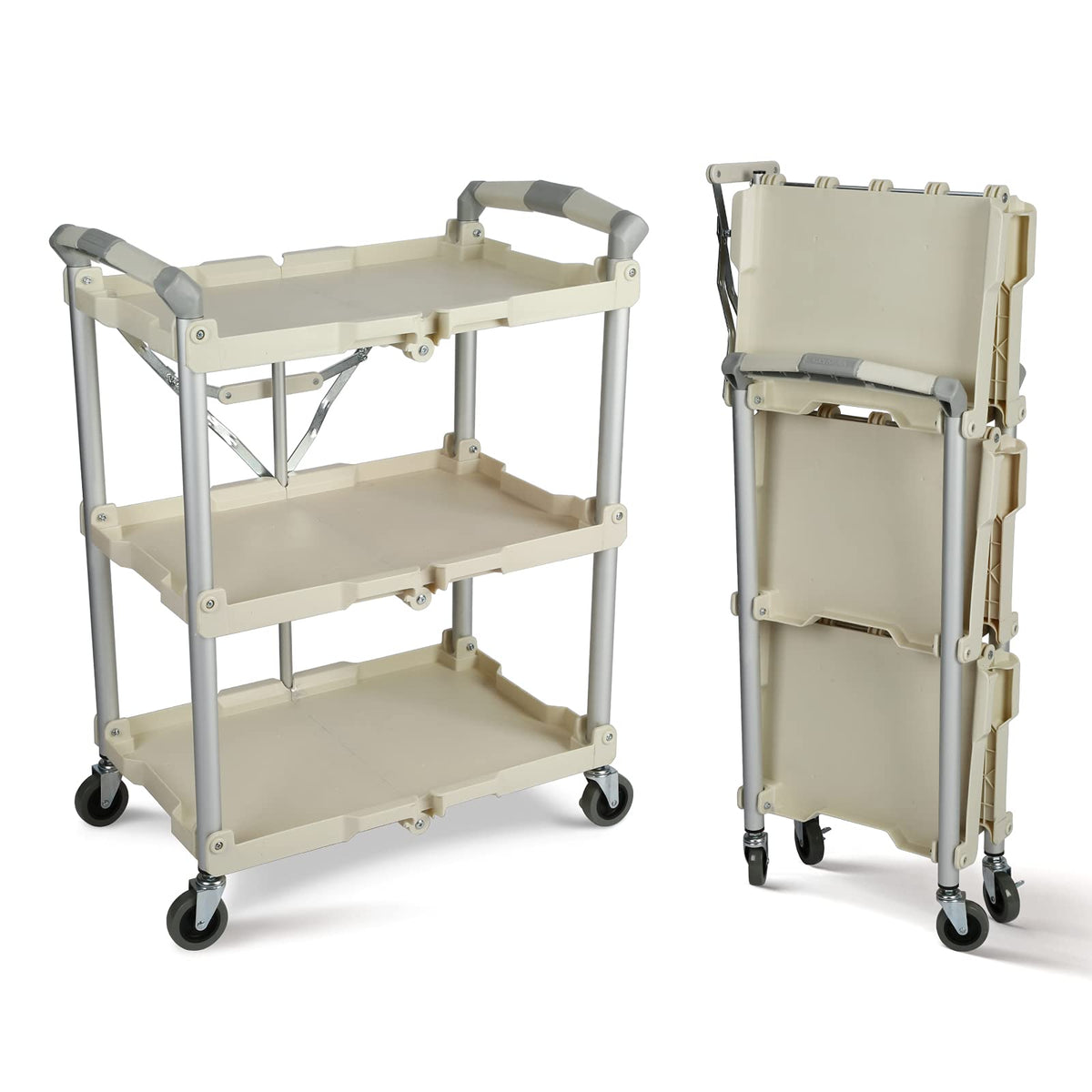 89-351 Pack-N-Roll Folding Collapsible Service Cart, 150LB Capacity, White