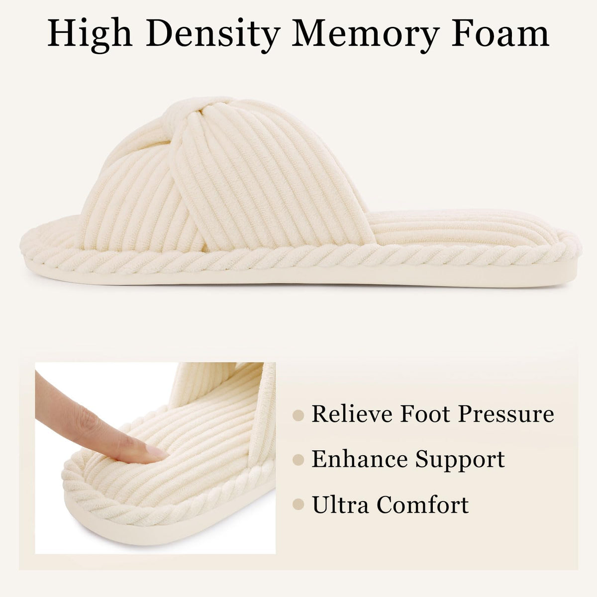 Summer House Slippers for Women Corduroy Open Toe Indoor Slippers
