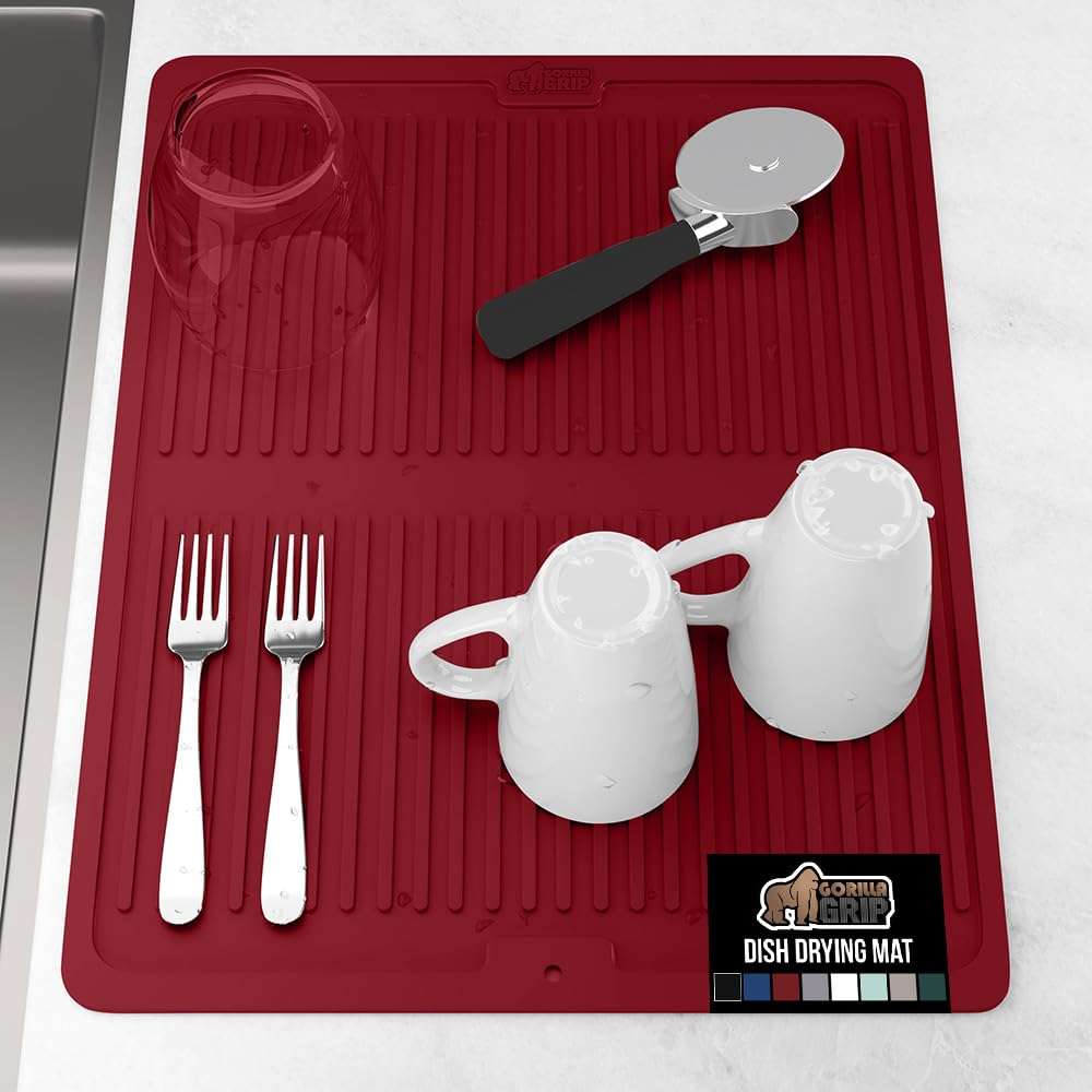 100% BPA Free Patented Silicone Dish Drying Mat for Kitchen Counter