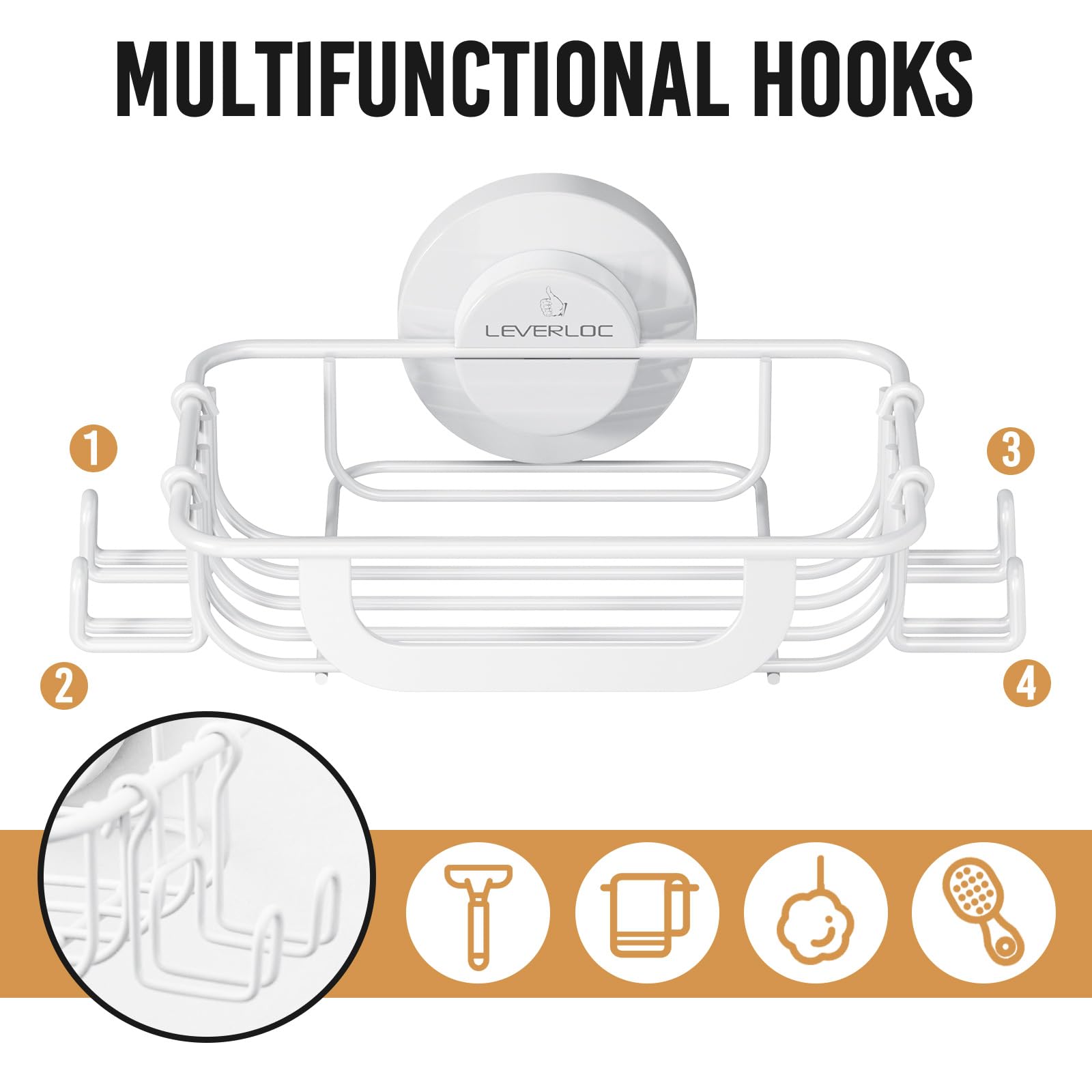 Bar Soap Holder with Hooks