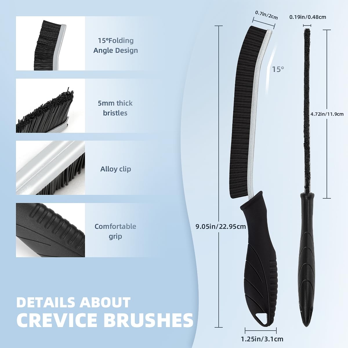 3Pcs Hard Bristle Crevice Cleaning Brush (3 Count)