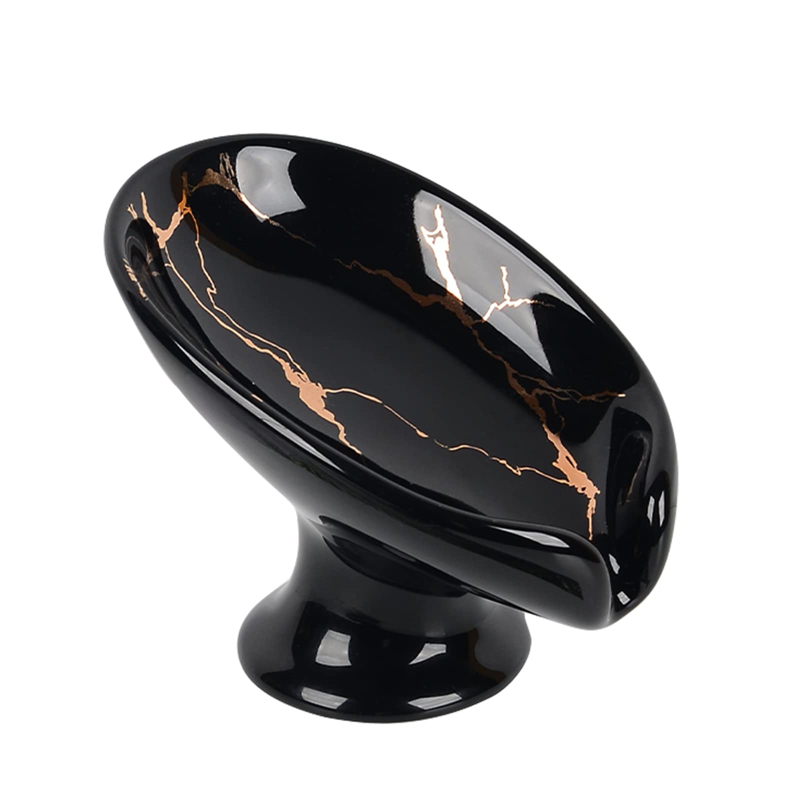Soap Dish Ceramic Soap Holder Self Draining Leaf Shape Bar Soap Holder