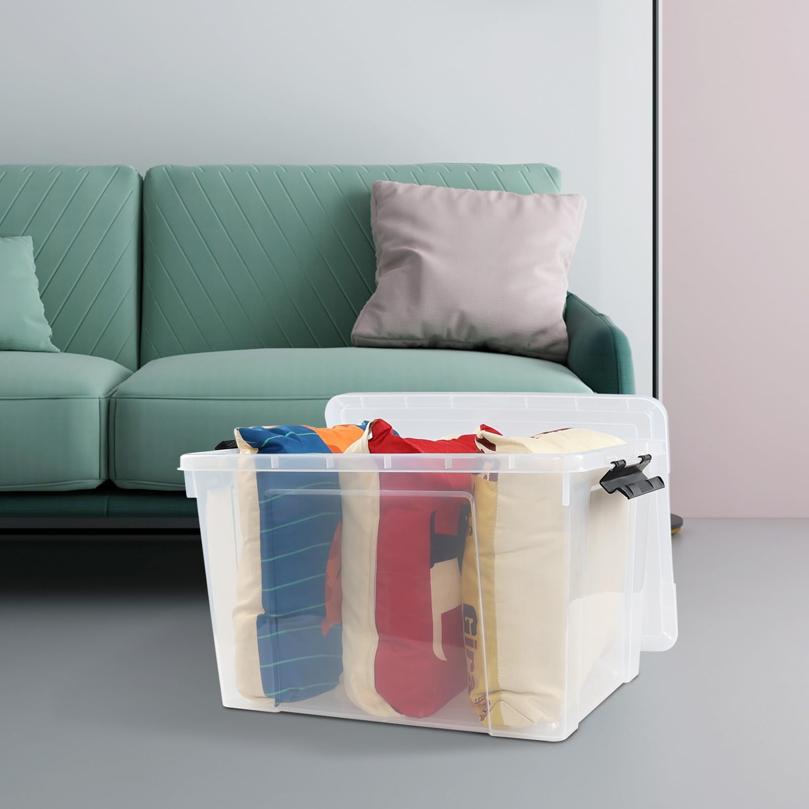 4 Pack 50 L Clear Plastic Storage Bin (4 Count)