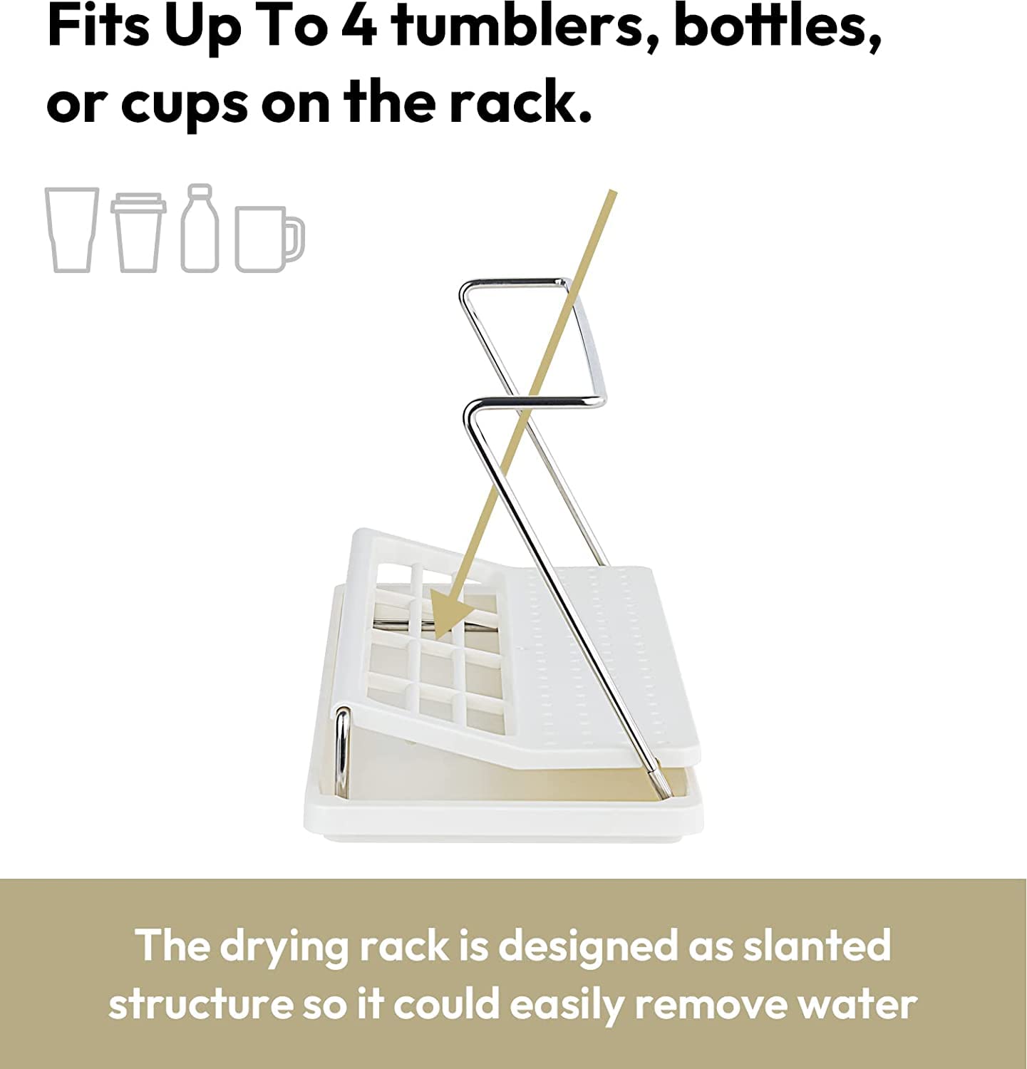 Bottle Drying Rack with Drain Tray