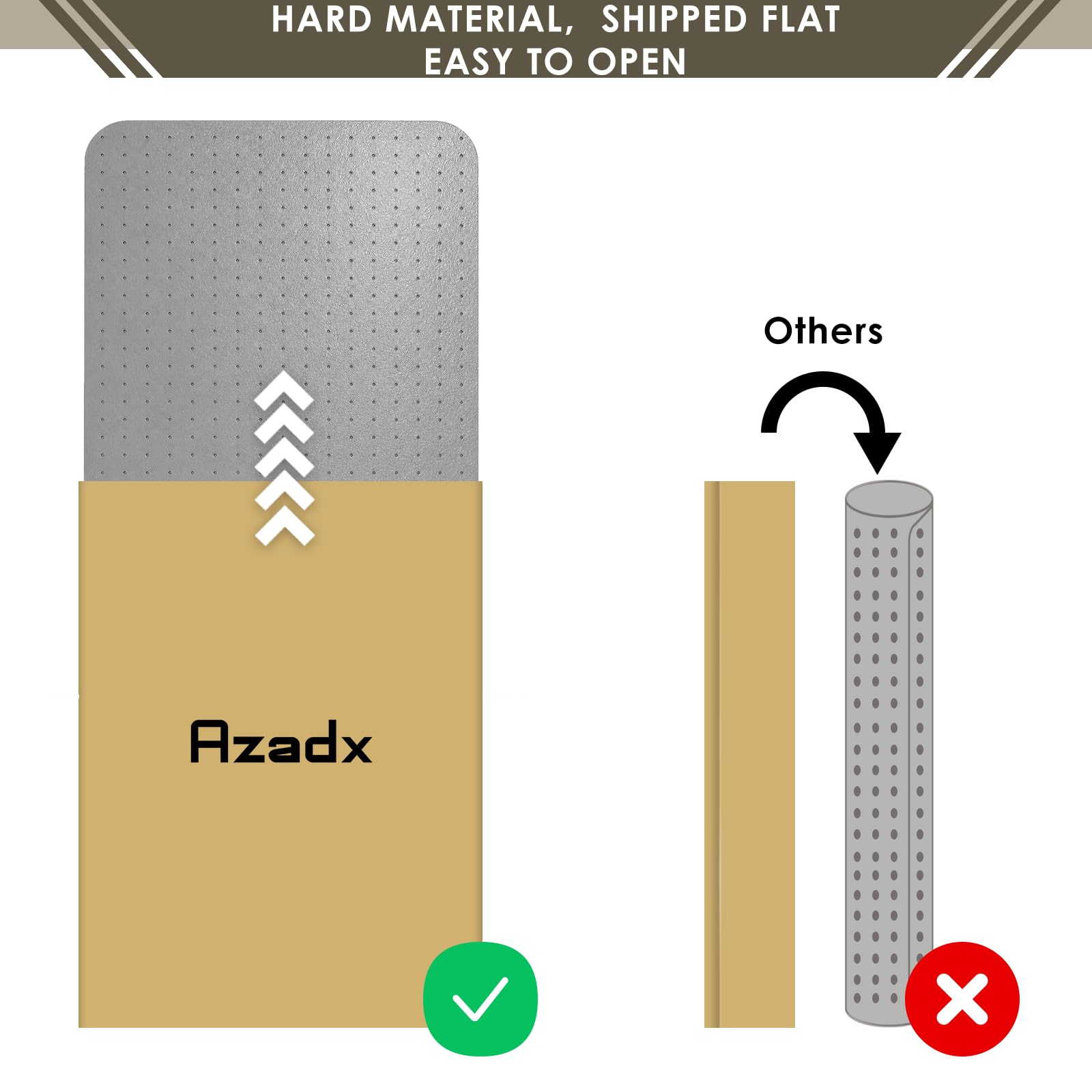 Heavy Duty Office Chair Mat for Carpet 36" x 48" Hard Material