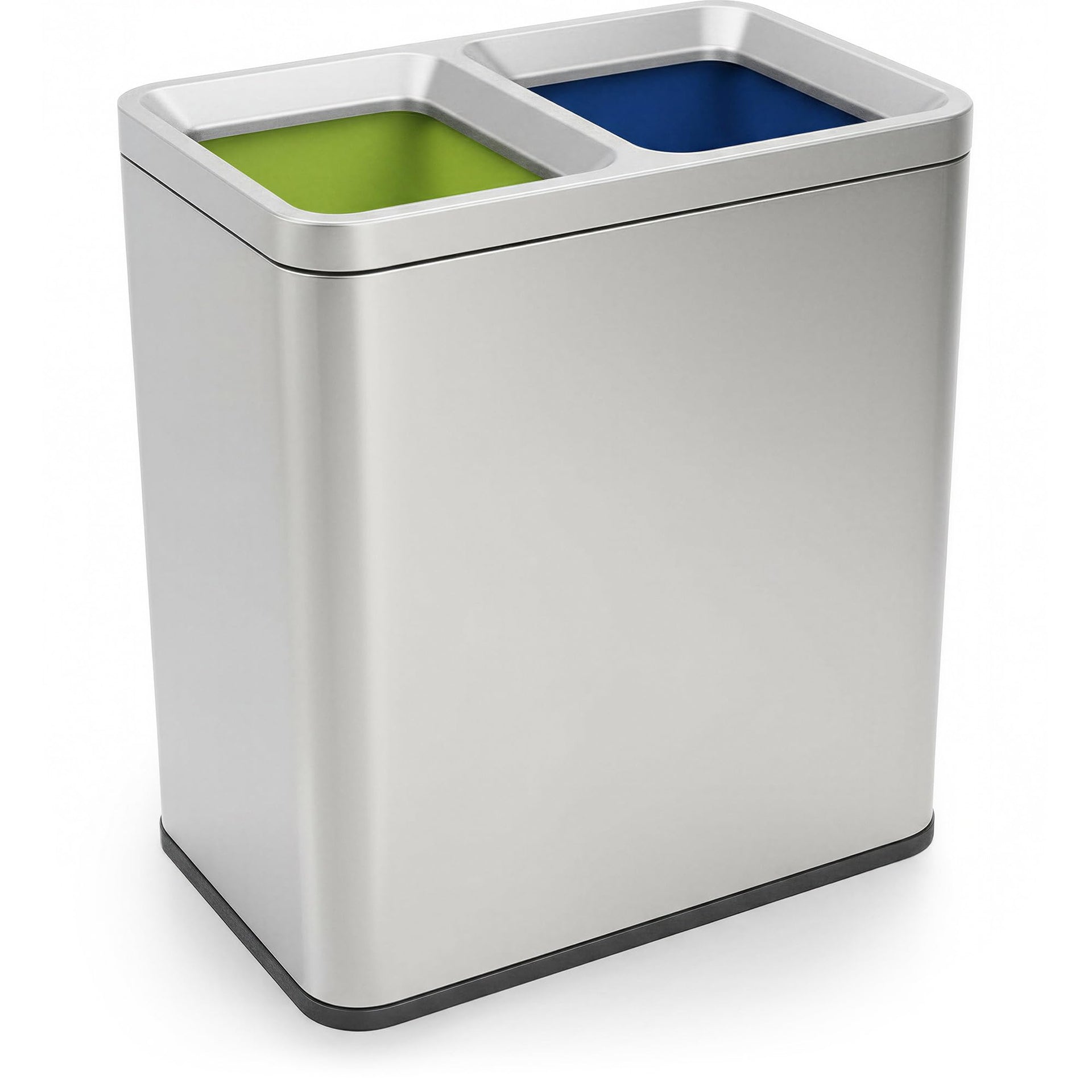 70 Liter 18.5 Gallon Rectangular Open Top Dual Compartment Recycling Trash Can
