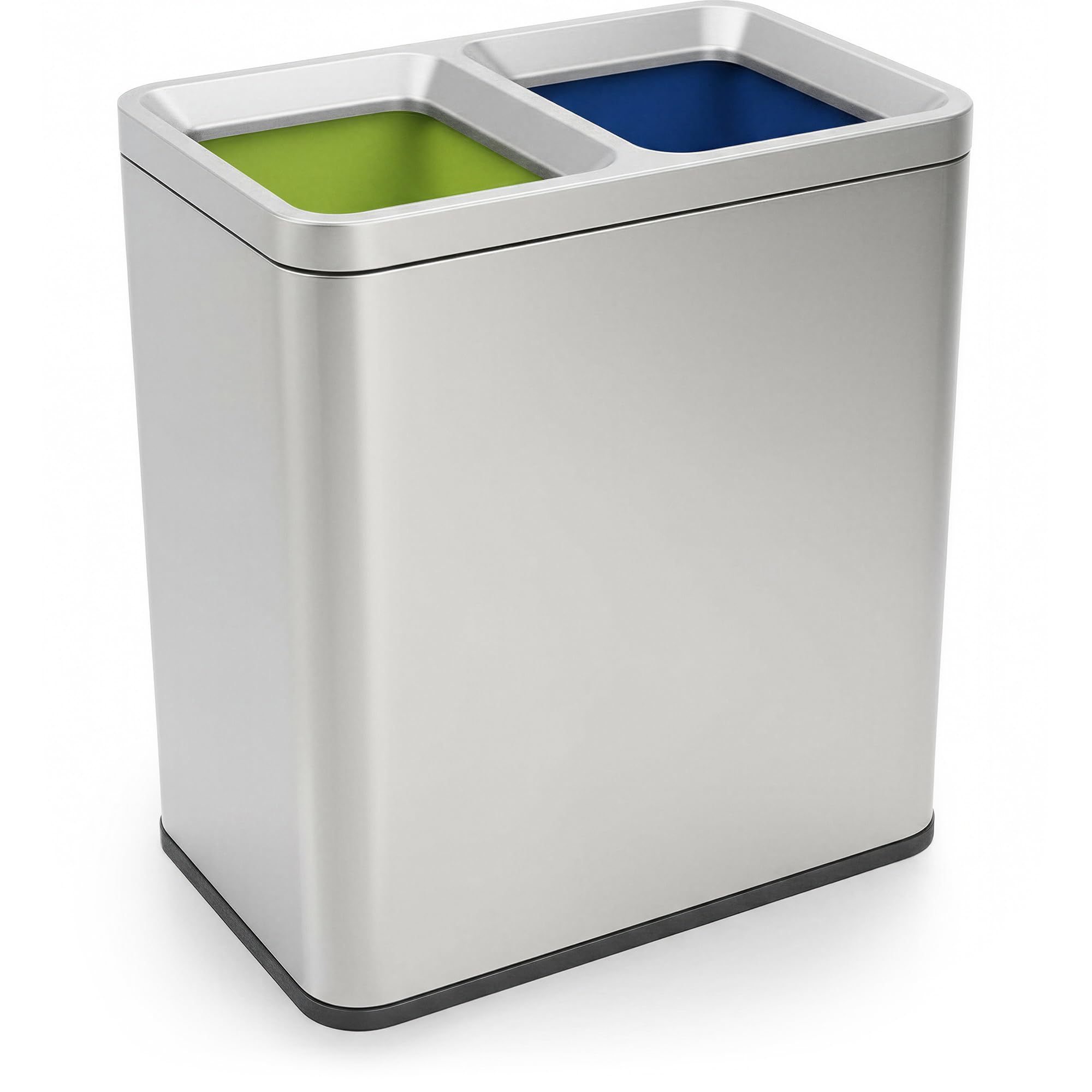 70 Liter 18.5 Gallon Rectangular Open Top Dual Compartment Recycling Trash Can