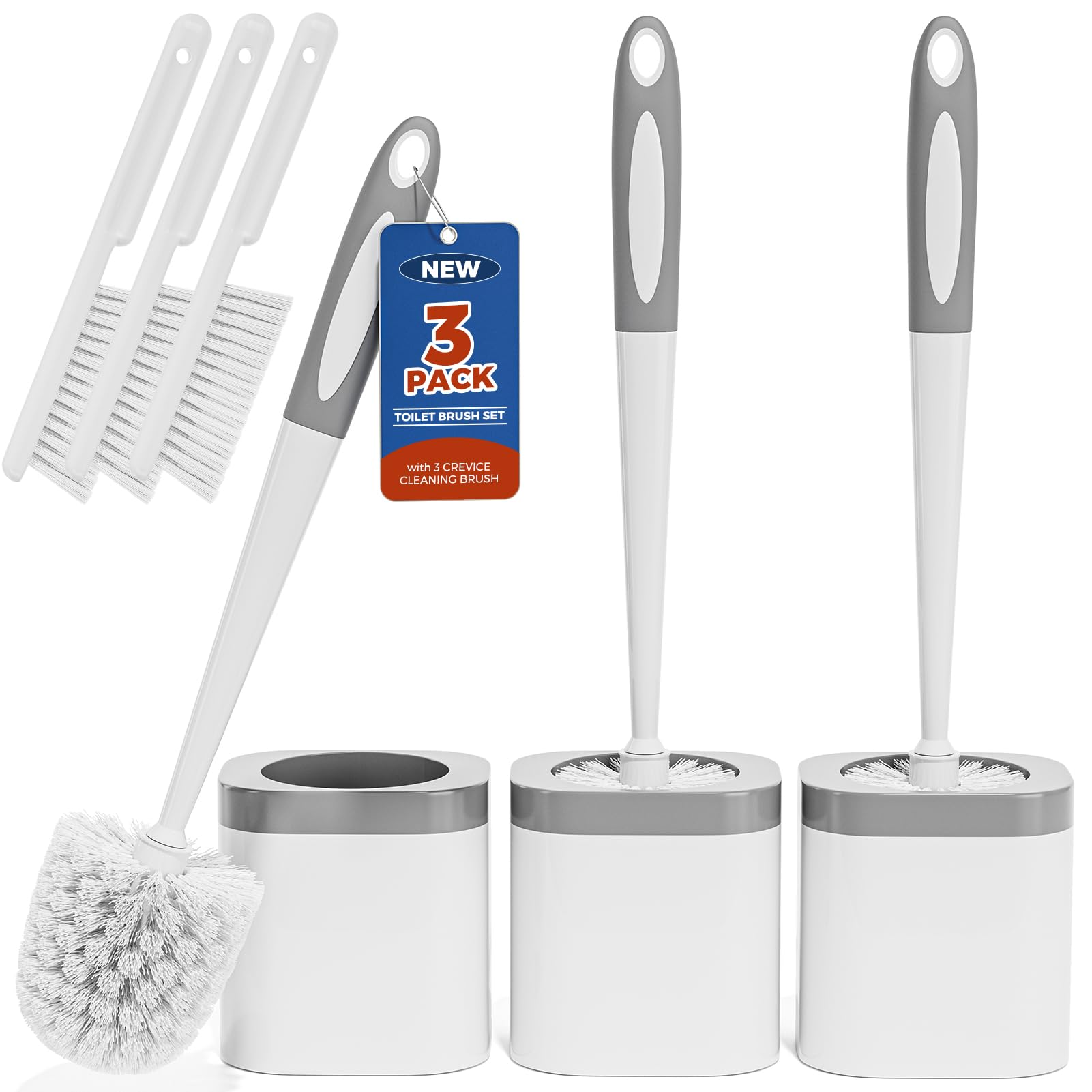 Toilet Brush and Holder Set (3 Count)