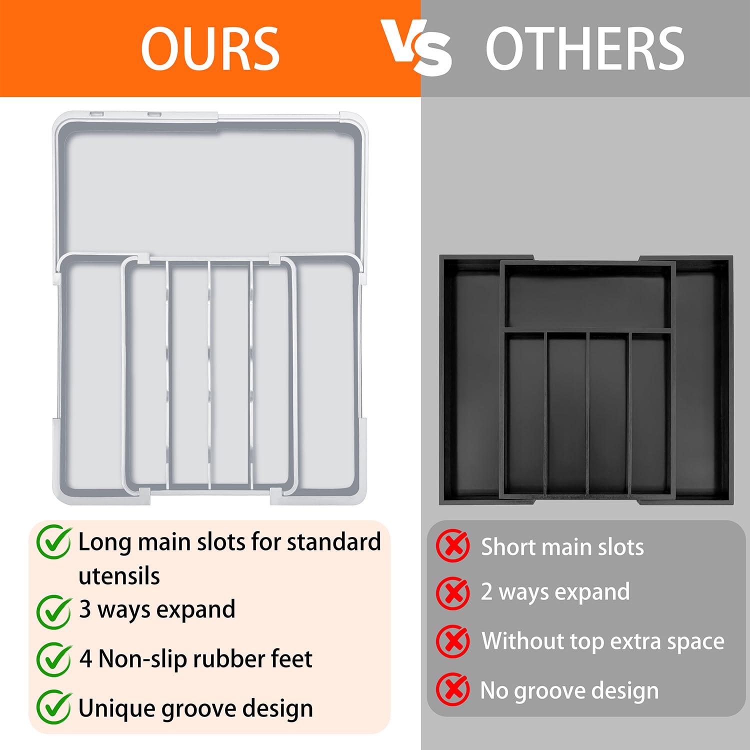 Silverware Drawer Organizer Tray