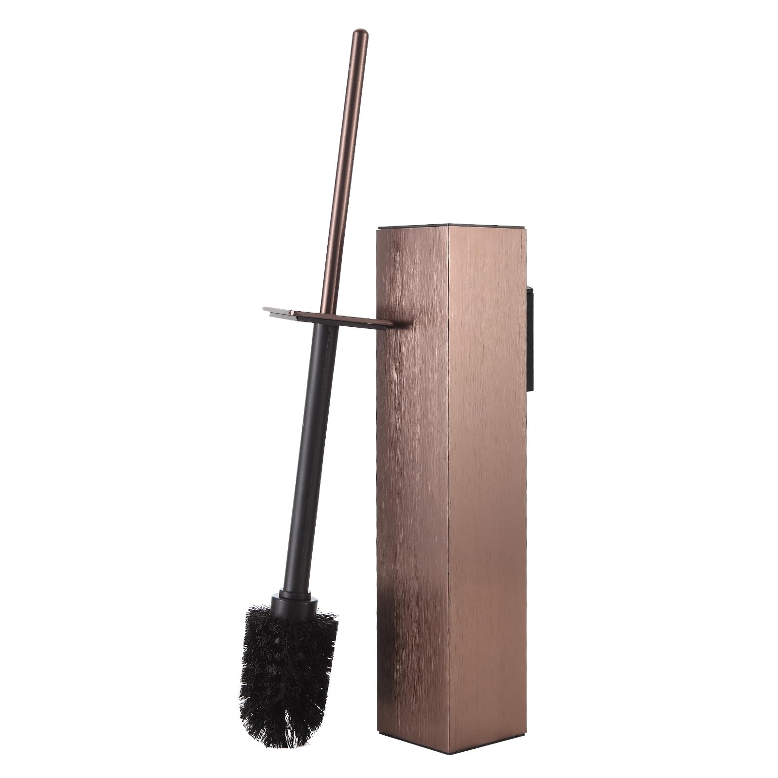 Toilet Brush and Holder Set Rose Gold Wall Mounted for Bathroom Square Design