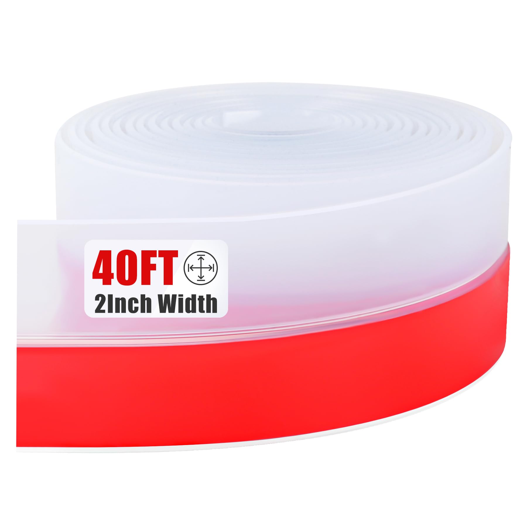 Draft Seal Tape for Doors and Windows 2 in x 40 Ft Silicone Weather Stripping Extra Thick 2mm Door Seal Strip with Strong Adhesive Draft Insulation Stopper Side Seal (40 Foot)