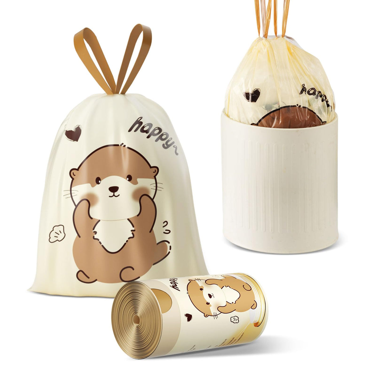 4 Gallon Trash Bags with Otters Printed (55 Count)