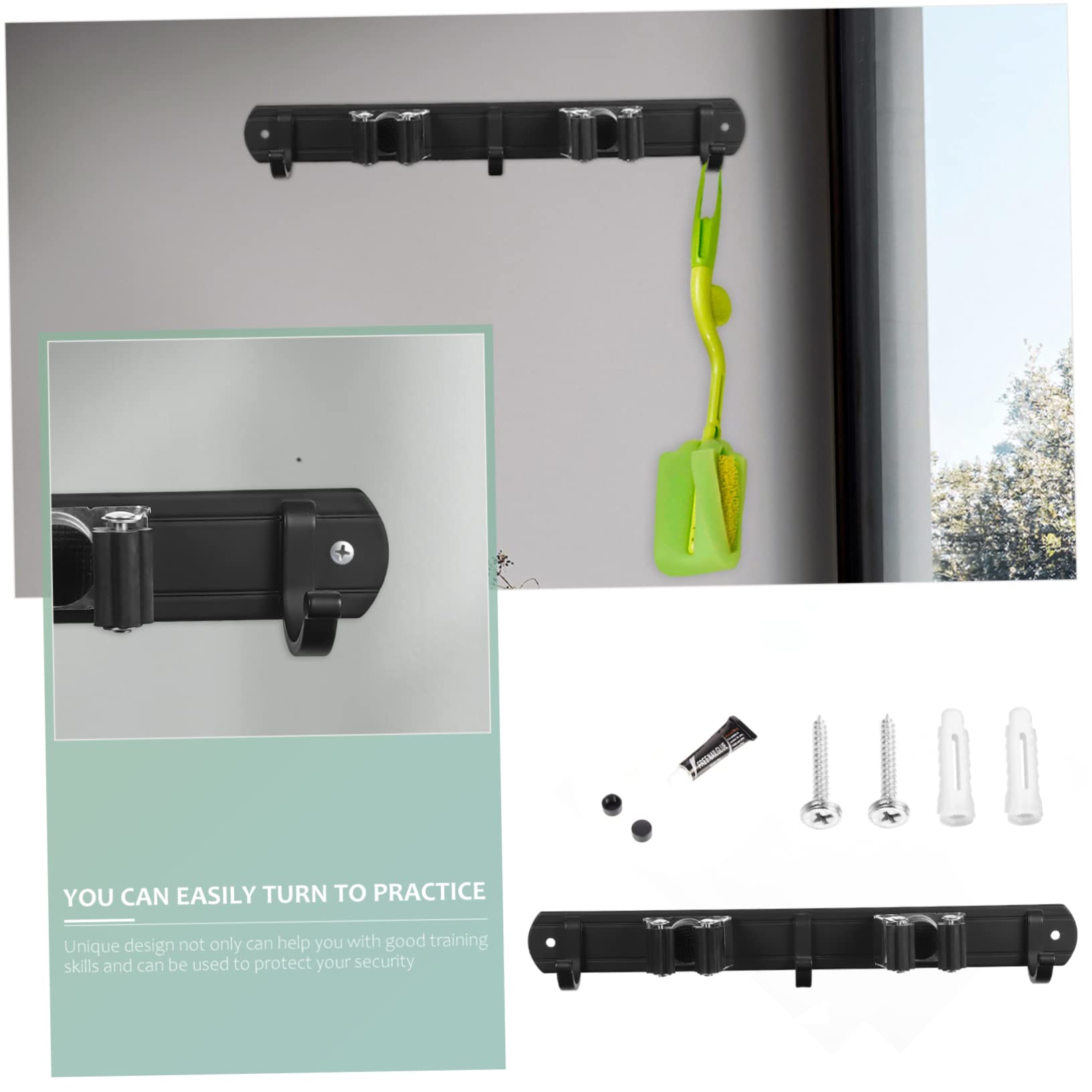 Wall Rack Mop Holder Organizer Broom Hanger Wall Mount Heavy Duty Weather