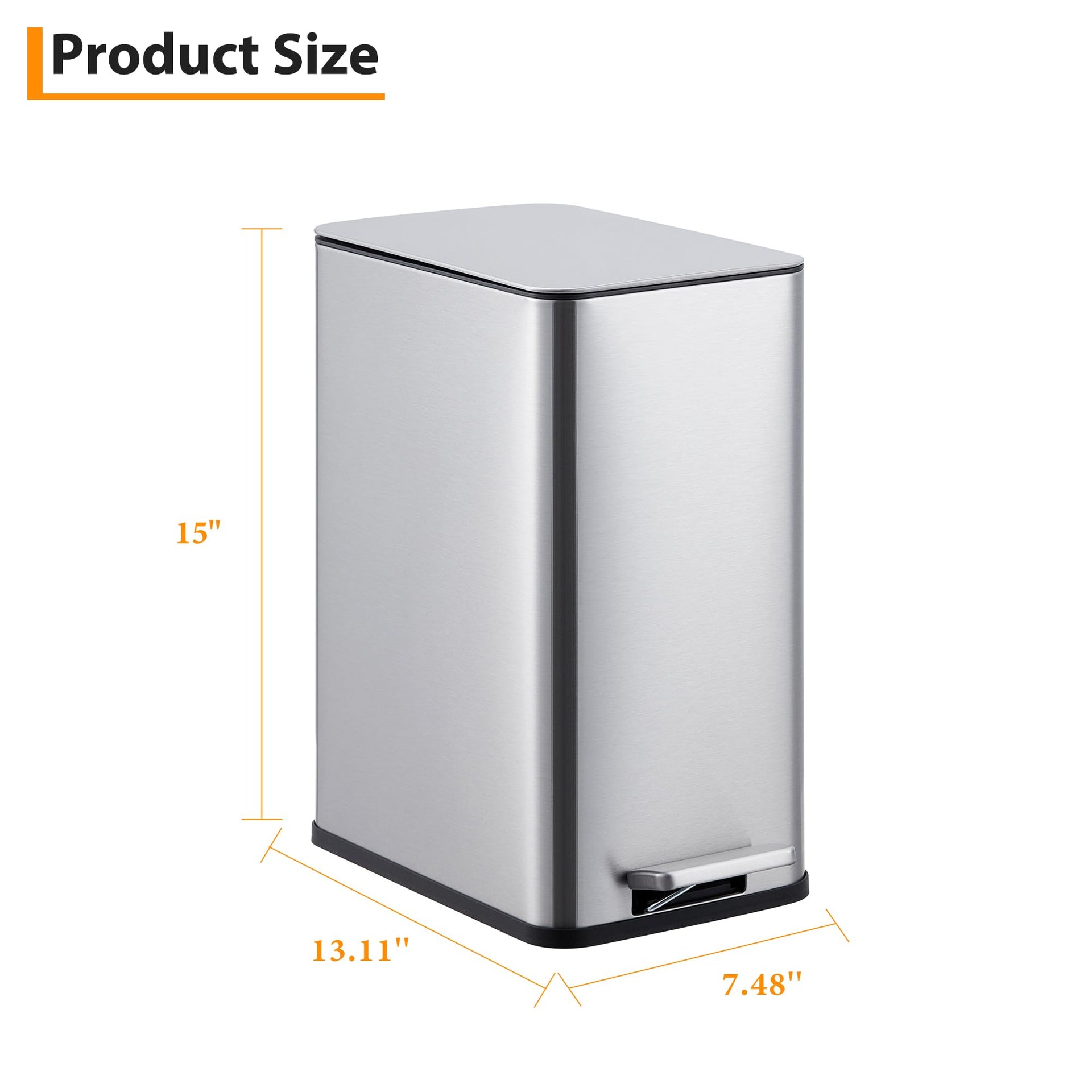 2.6 Gallon Kitchen Trash Can