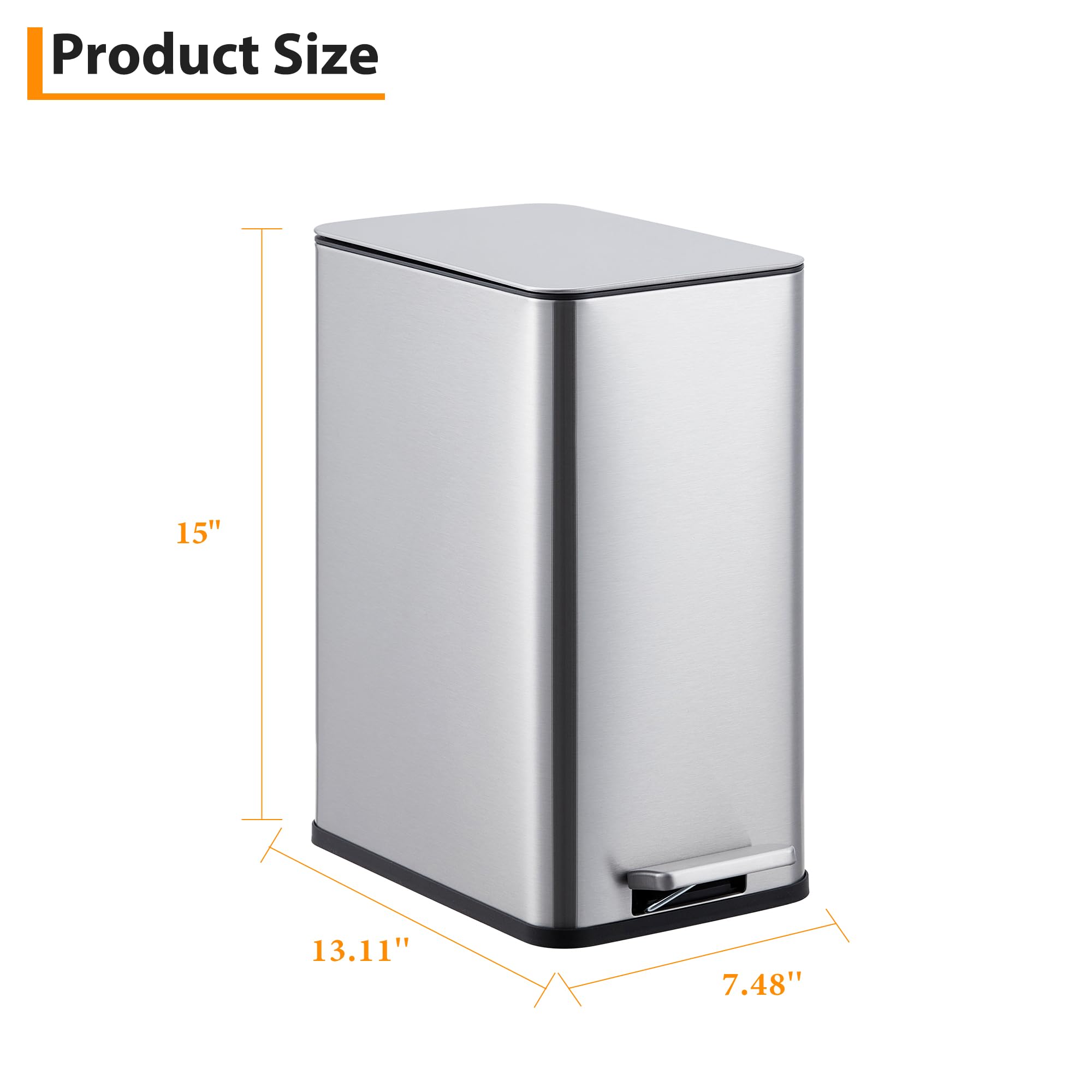 2.6 Gallon Kitchen Trash Can
