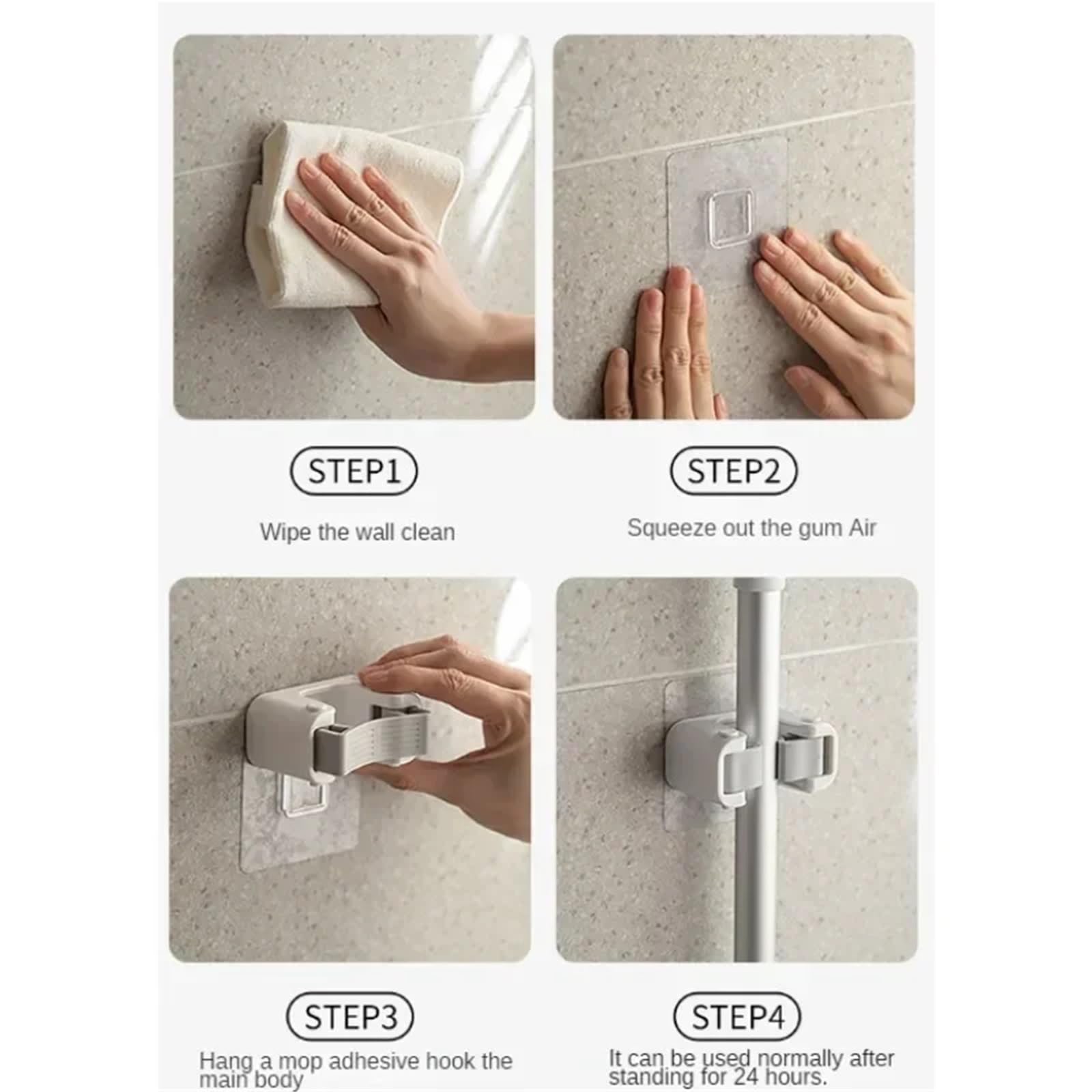 Broom Holder Wall Mount 20Pcs Mop Broom Holder Rack Grippers Clips Wall Mount Home Appliance Multi