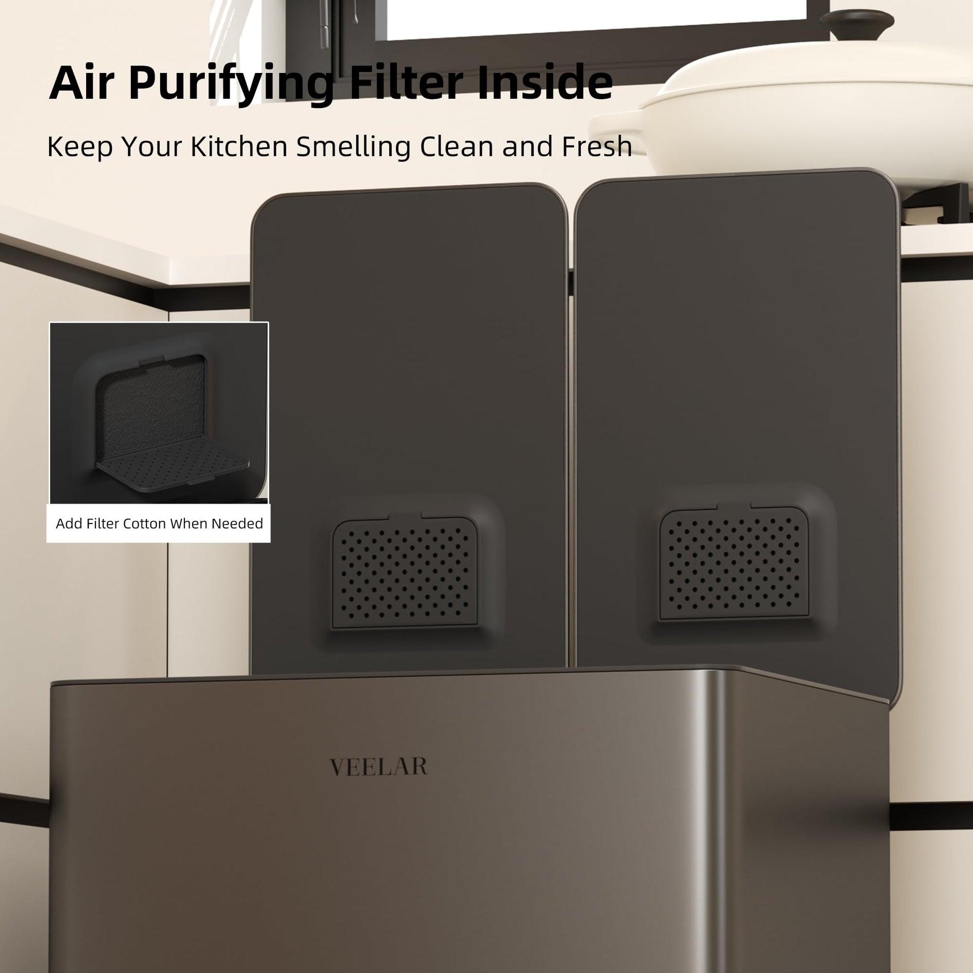 Kitchen Dual Trash Can (2 Count)