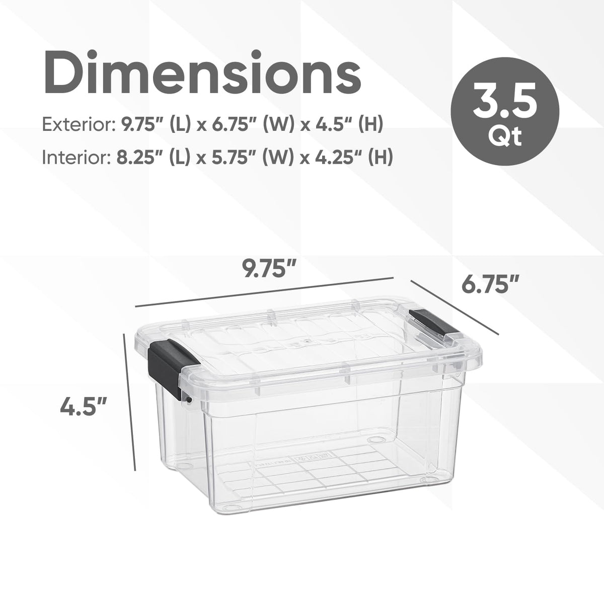 Clear Storage Boxes with Lids (5 Count)