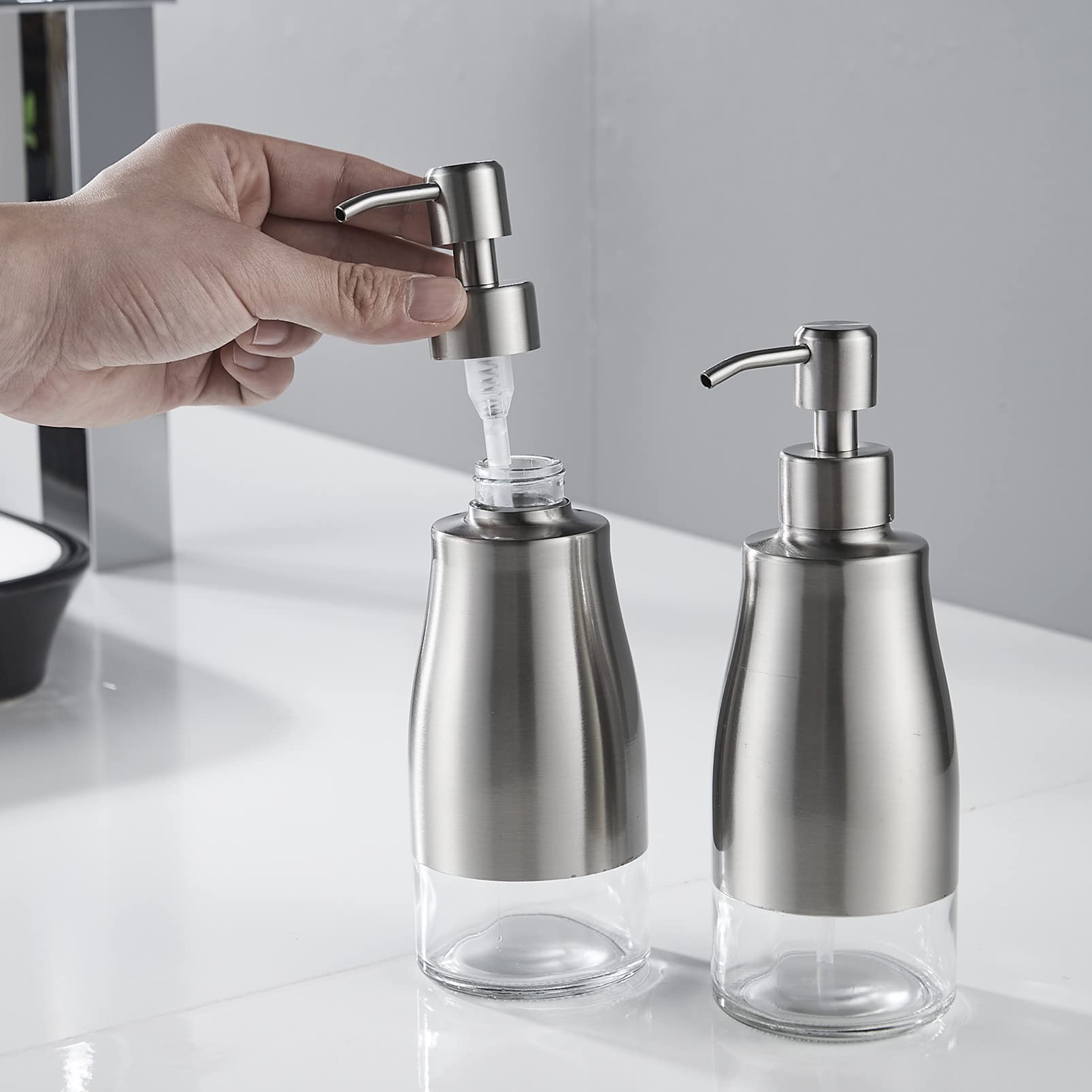 2 Pack Soap Dispenser with Coaster and Stickers (2 Count)
