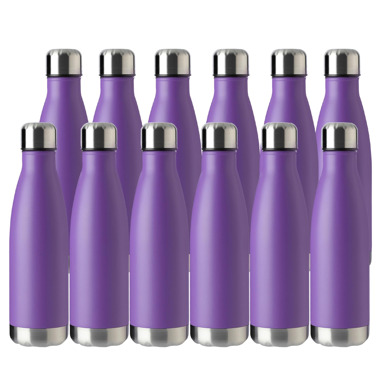17oz Sport Water Bottle 12 Pack Vacuum Insulated Stainless Steel Leak (12 Count)