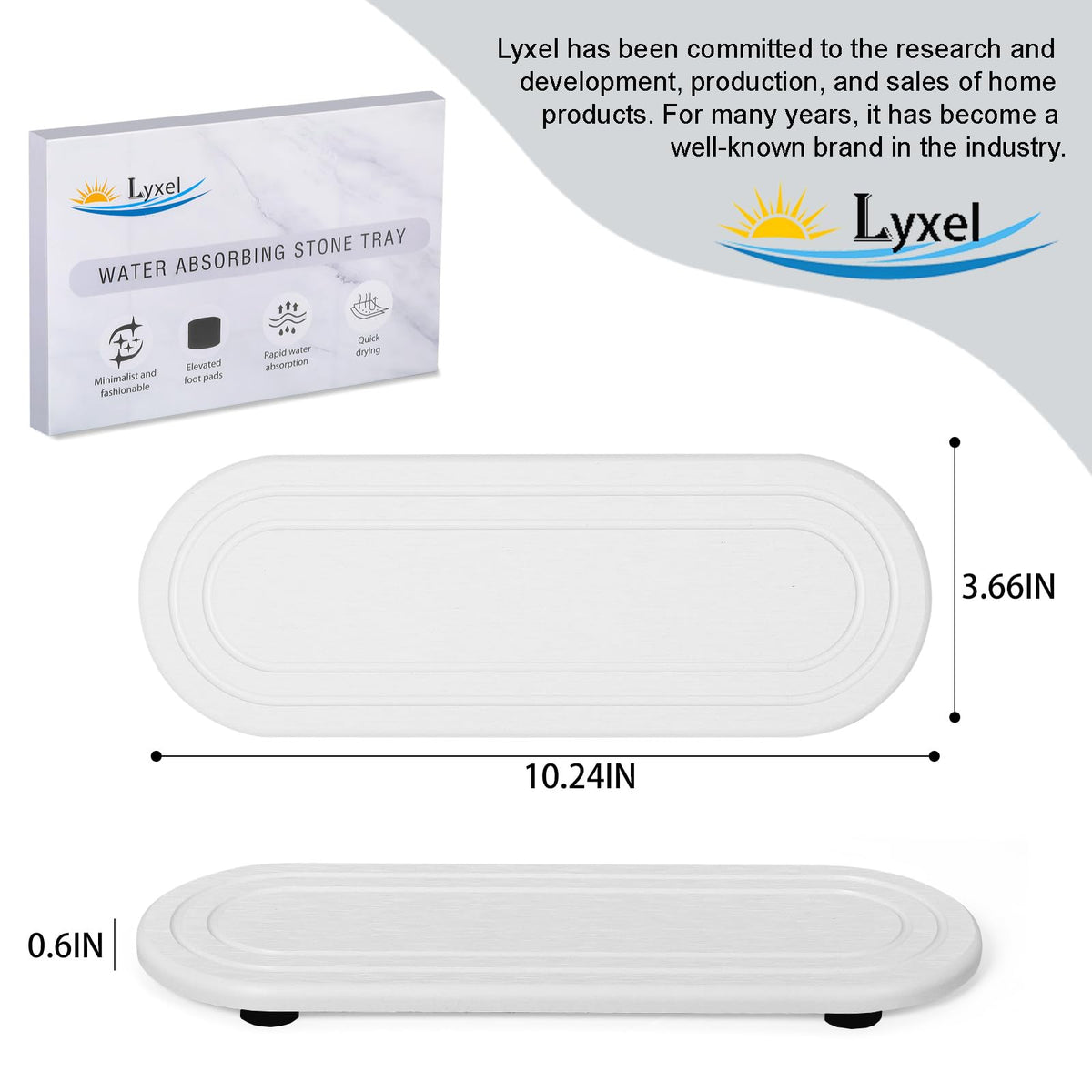 2PCS Water Absorbing Stone Tray (2 Count)