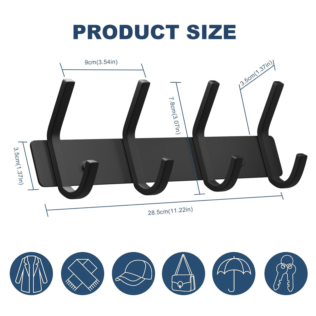 Wall Hooks Heavy Duty Aluminum Towel Hooks for Hanging Coat