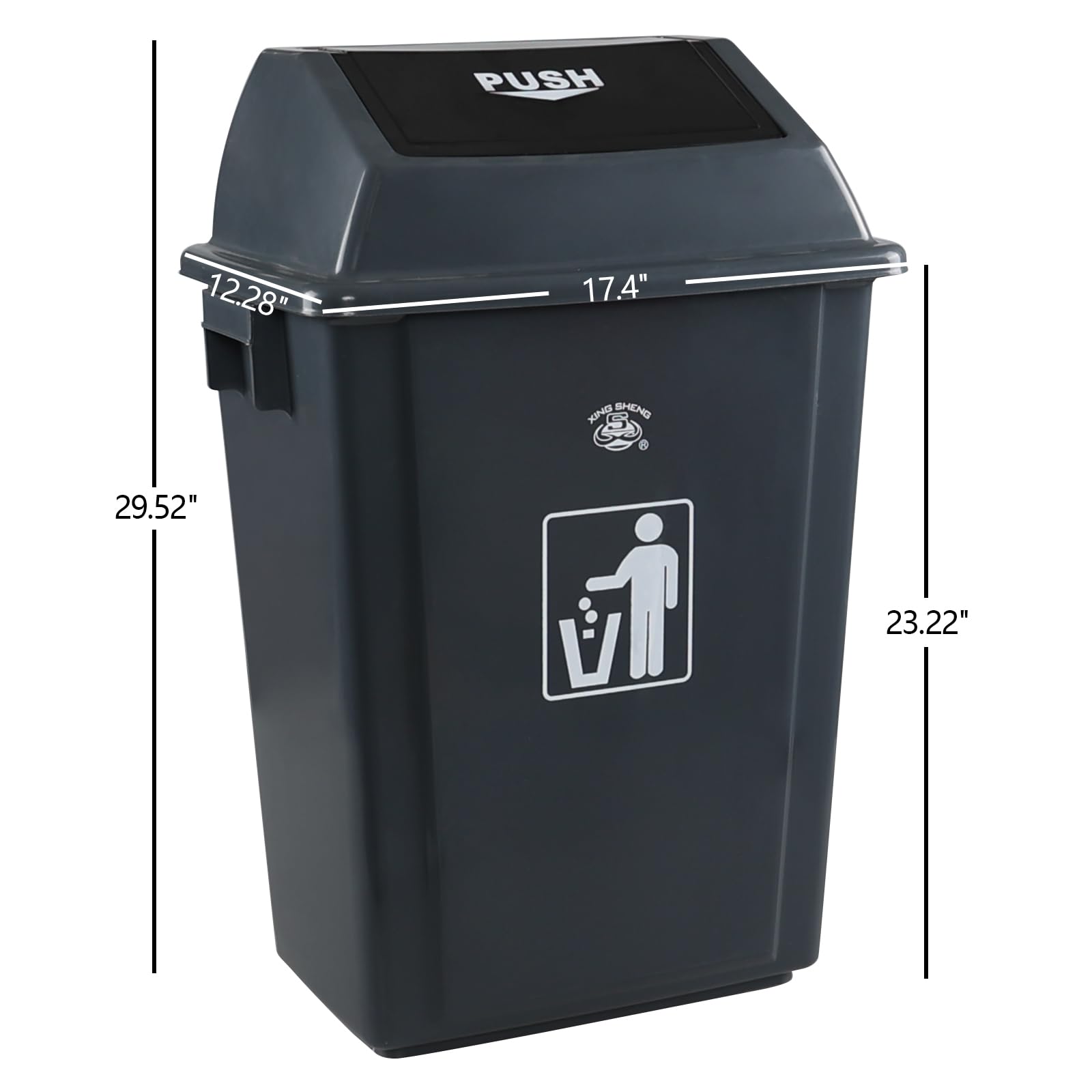 15 Gallon Rectangular Swing Lid Trash Can (4 Count)