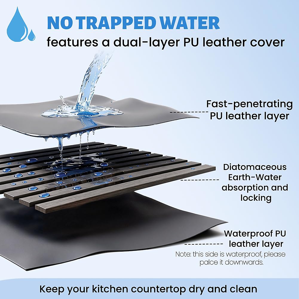 Large Stone Dish Drying Mat for Kitchen Counter