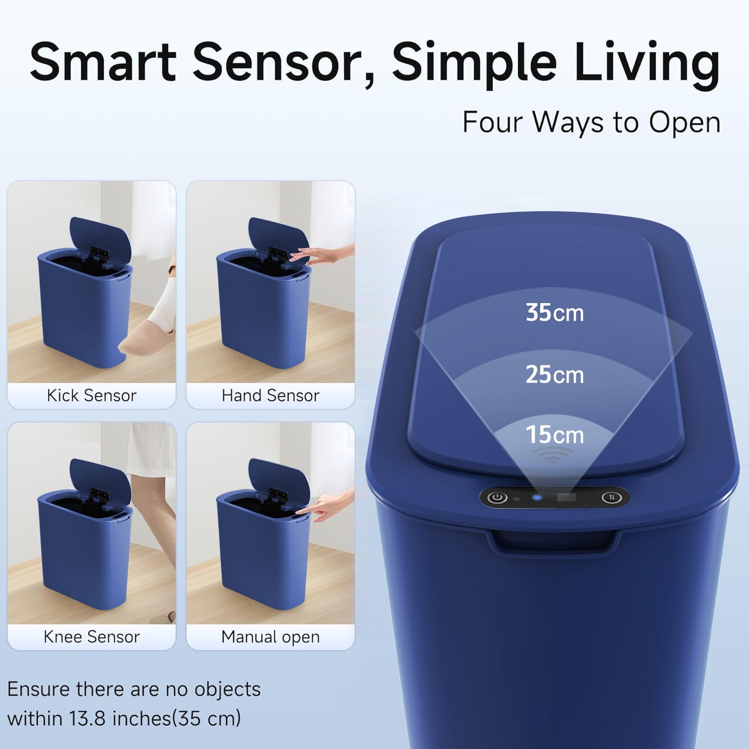 5 Gallon Automatic Bathroom Trash Can with Lid