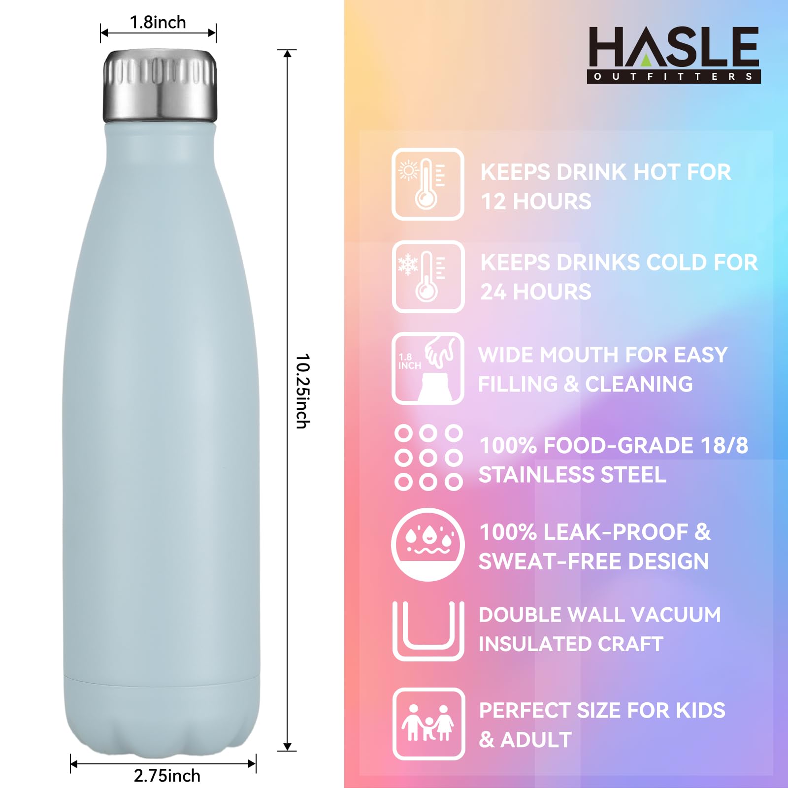 17oz Stainless Steel Water Bottles