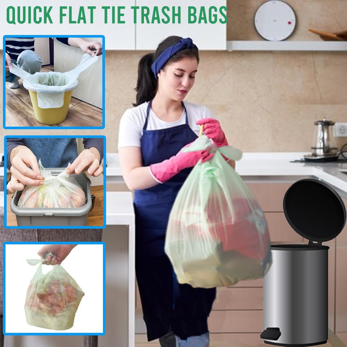 4 6 Gallon Flap Tie Compostable Trash Bags (76 Count)