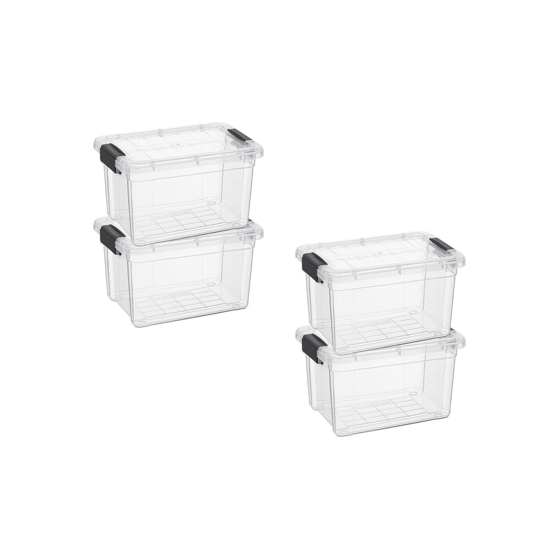 1.4 Quart Mini Clear Plastic Storage Container with Lid (4 Count)