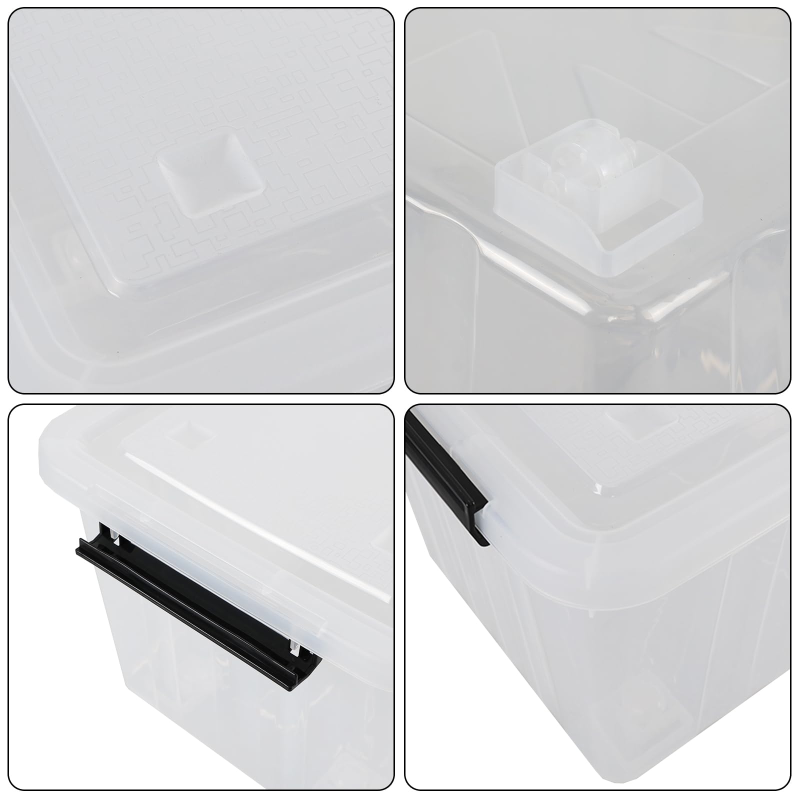 30 Quart Clear Plastic Latch Storage Bins with Wheels (4 Count)