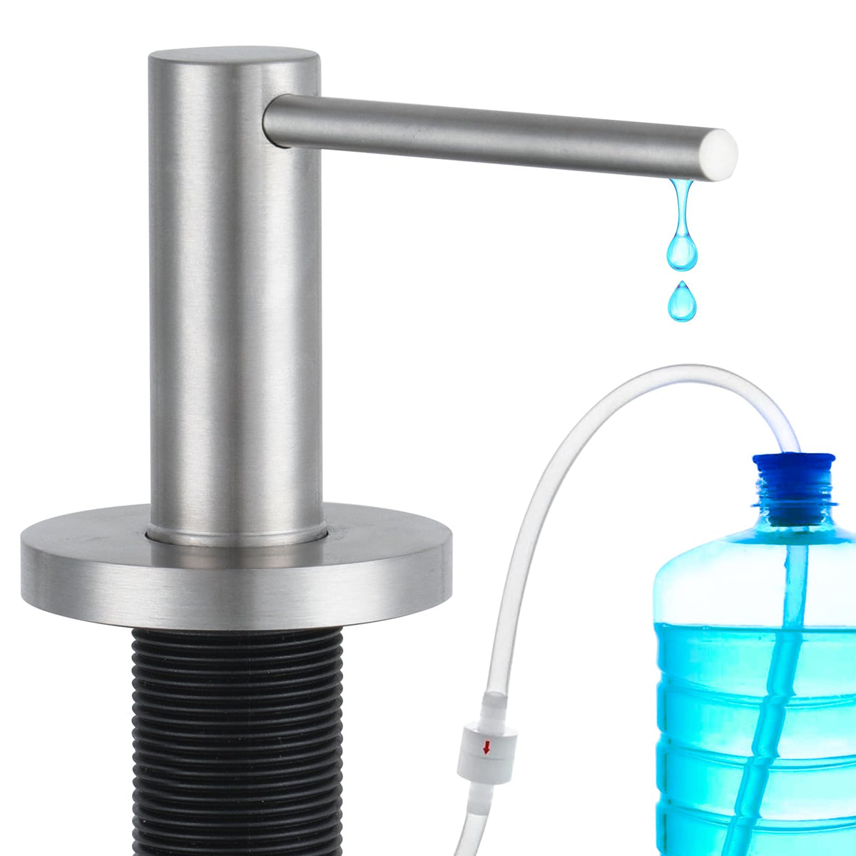Upgraded Soap Dispenser for Kitchen Sink Brushed Nickel