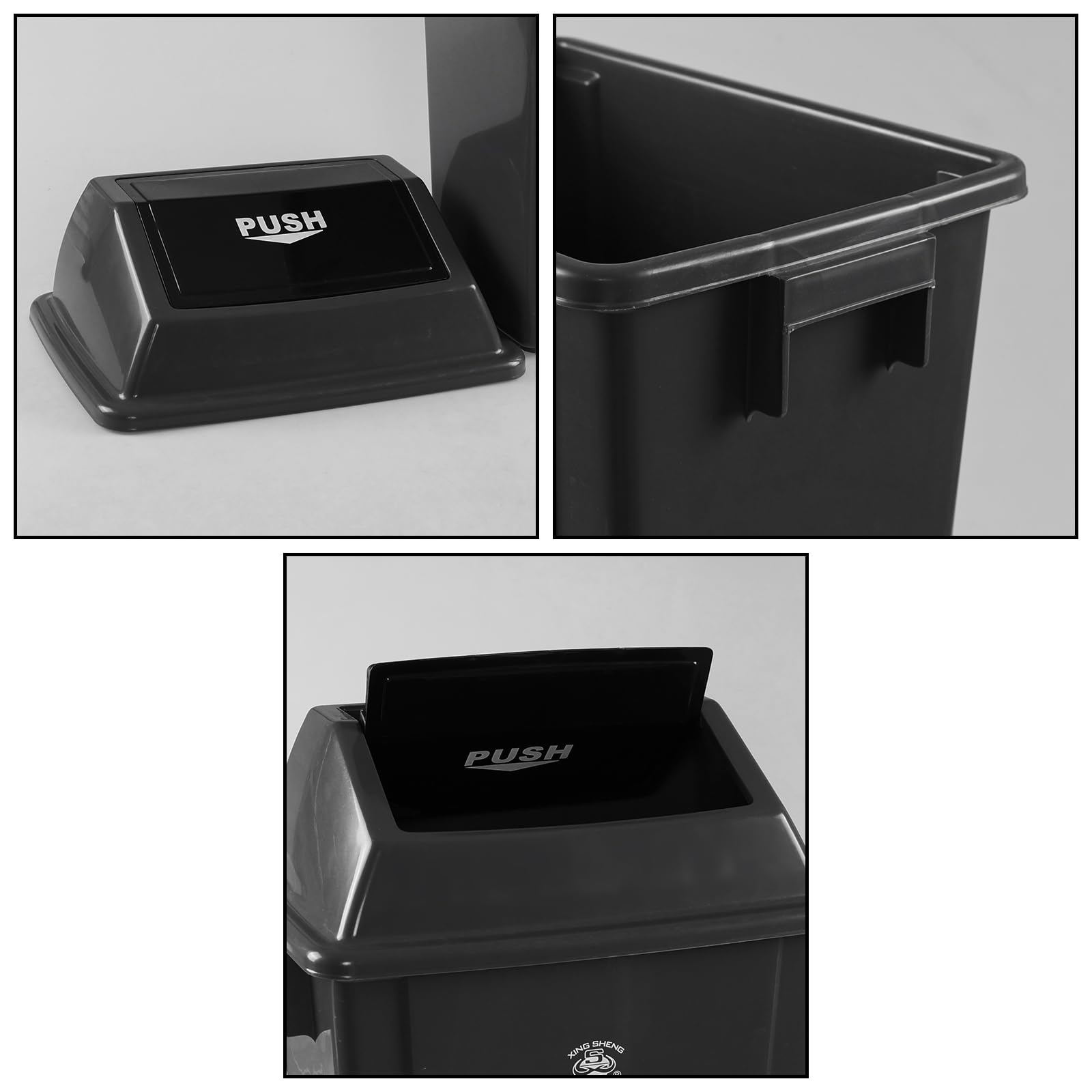 4 Pack 13 Gallon Plastic Swing Top Kitchen Trash Can (4 Count)