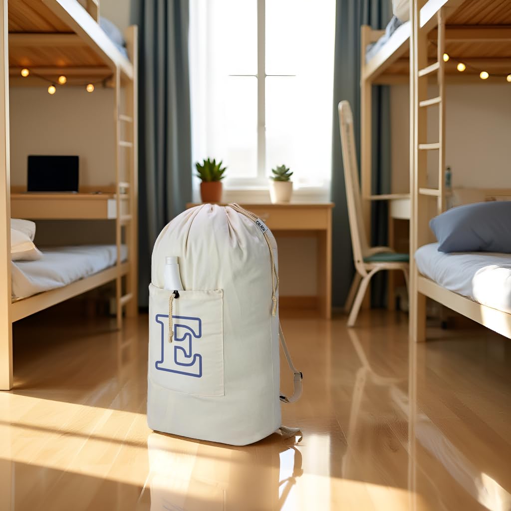 Laundry Bag Backpack Personalized Initial Canvas Laundry Bag