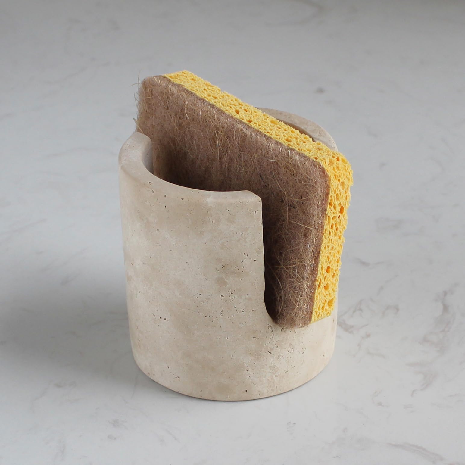Natural Travertine Marble Sponge Holder for Kitchen Sink