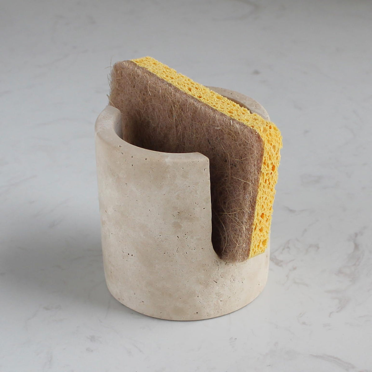 Natural Travertine Marble Sponge Holder for Kitchen Sink