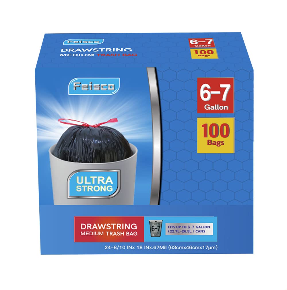 6 7 Gallon Black Trash Bag (100 Count)