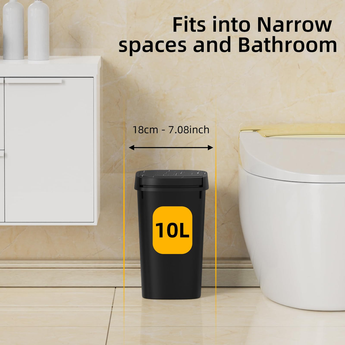 3 Pack Bathroom Small Trash Can with Lid (3 Count)