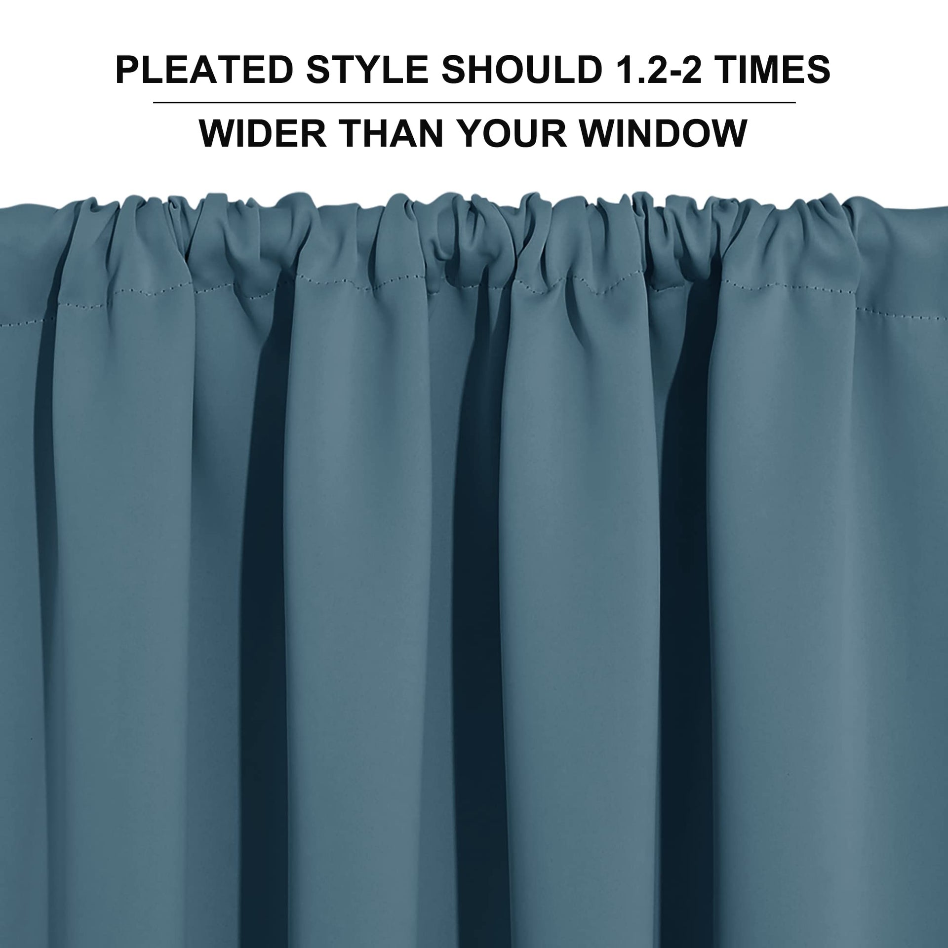 Blue Blackout Curtains for Living Room Ceiling to Floor Privacy Window Curtains Room Darkening Drapes for Bedroom Office