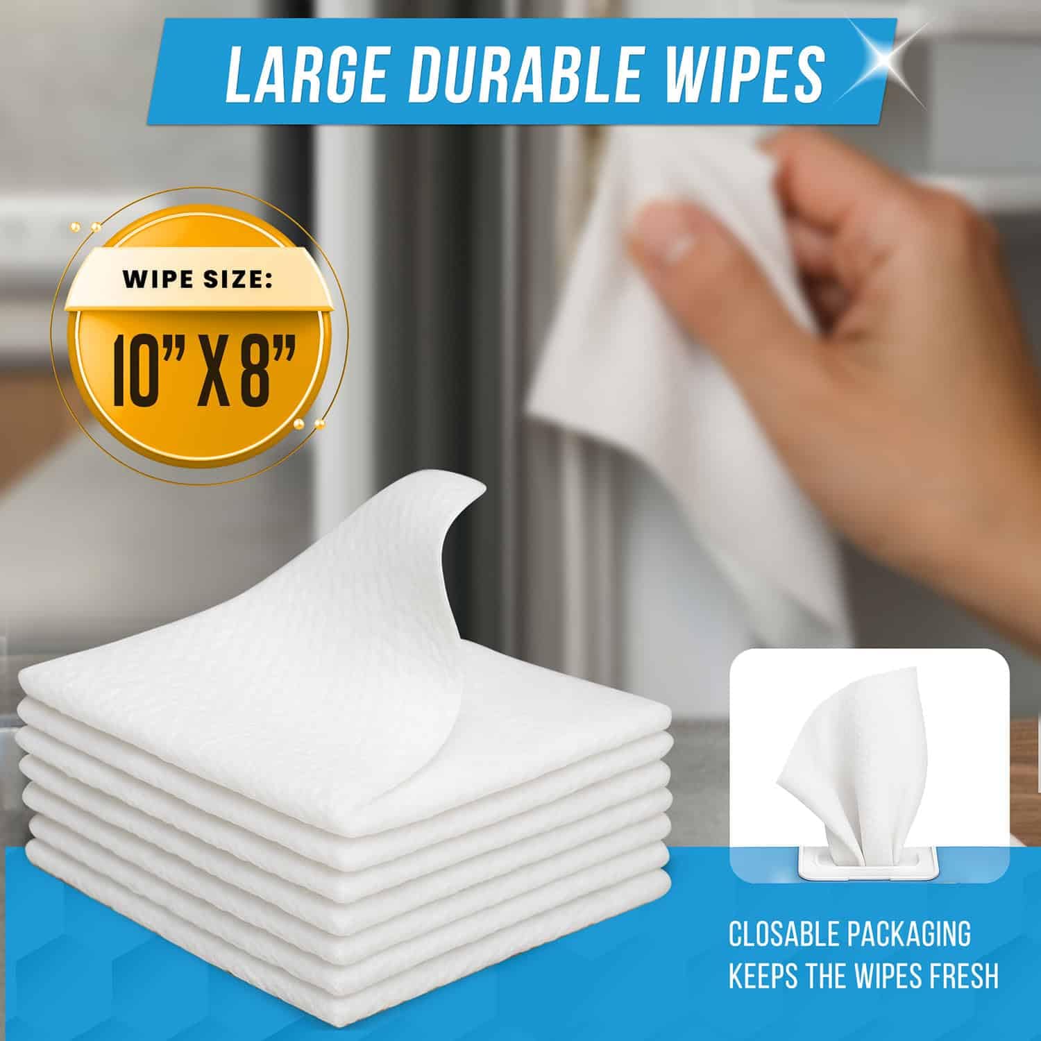 Home Appliance Surface Cleaner Wipes Heavy Duty Wipe for Cleaning Washing Machine (24 Count)