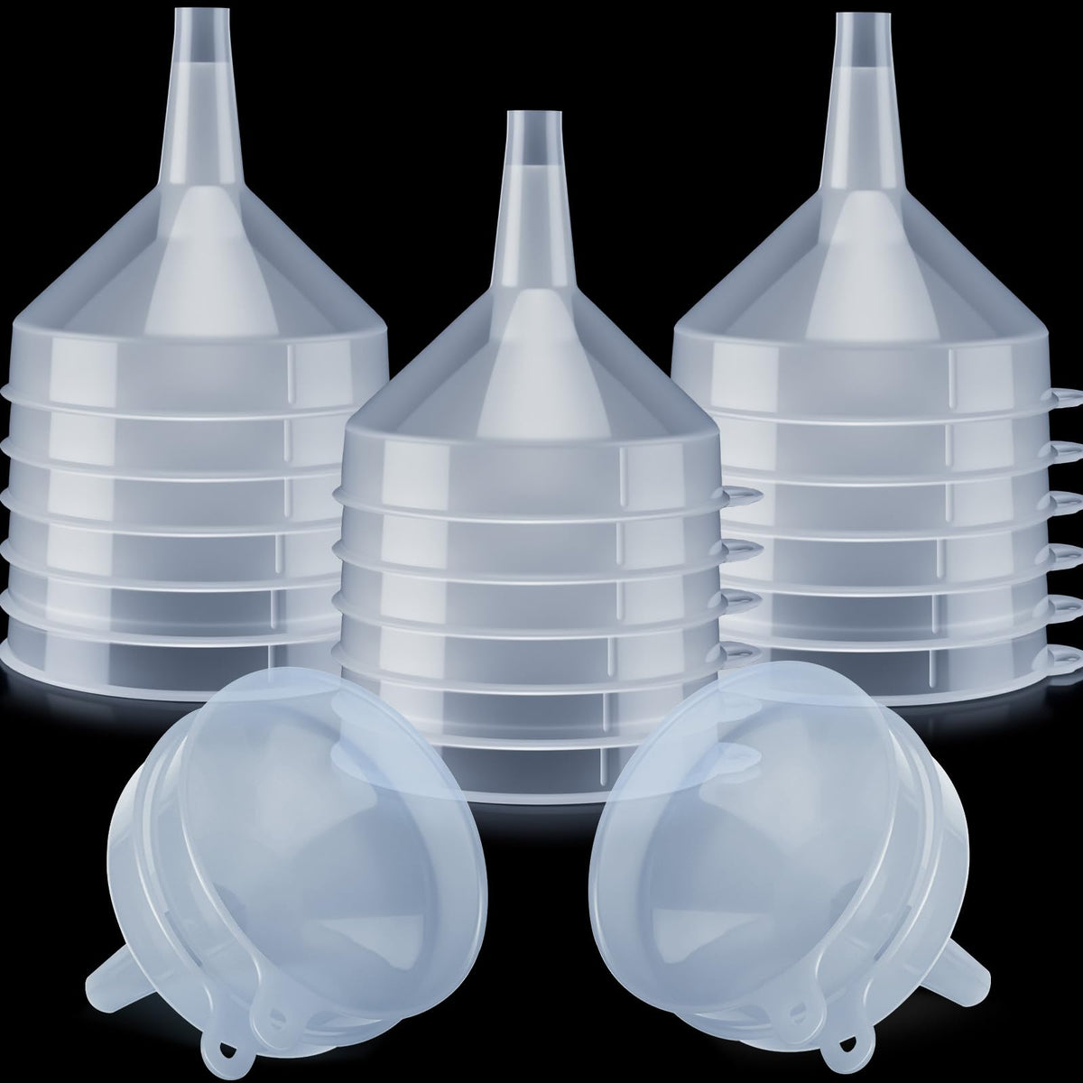 18 Pcs Plastic Funnels 4.7 Inch Wide Mouth Multi (18 Count)