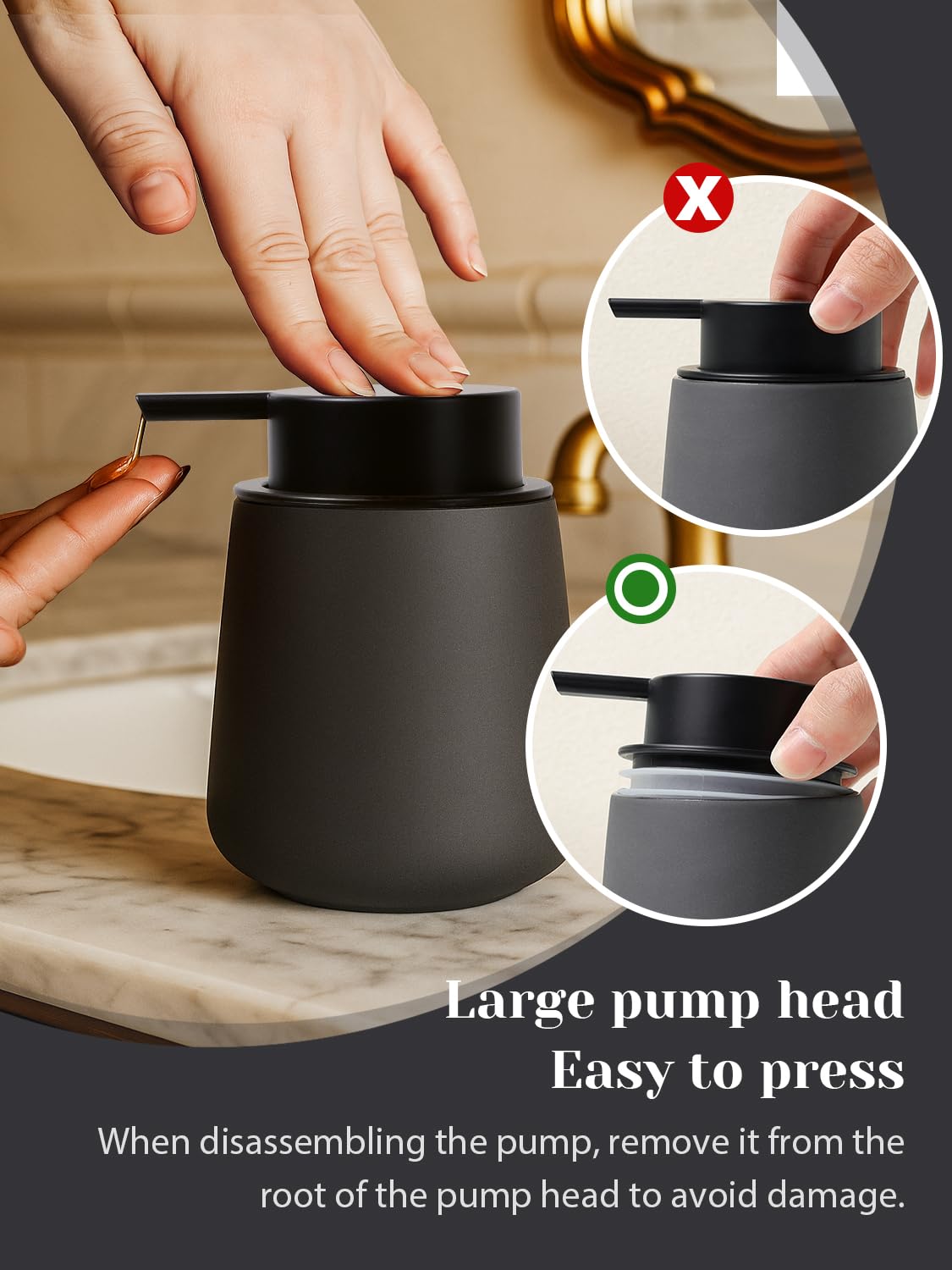 Ceramic Soap Dispenser for Kitchen and Bathroom