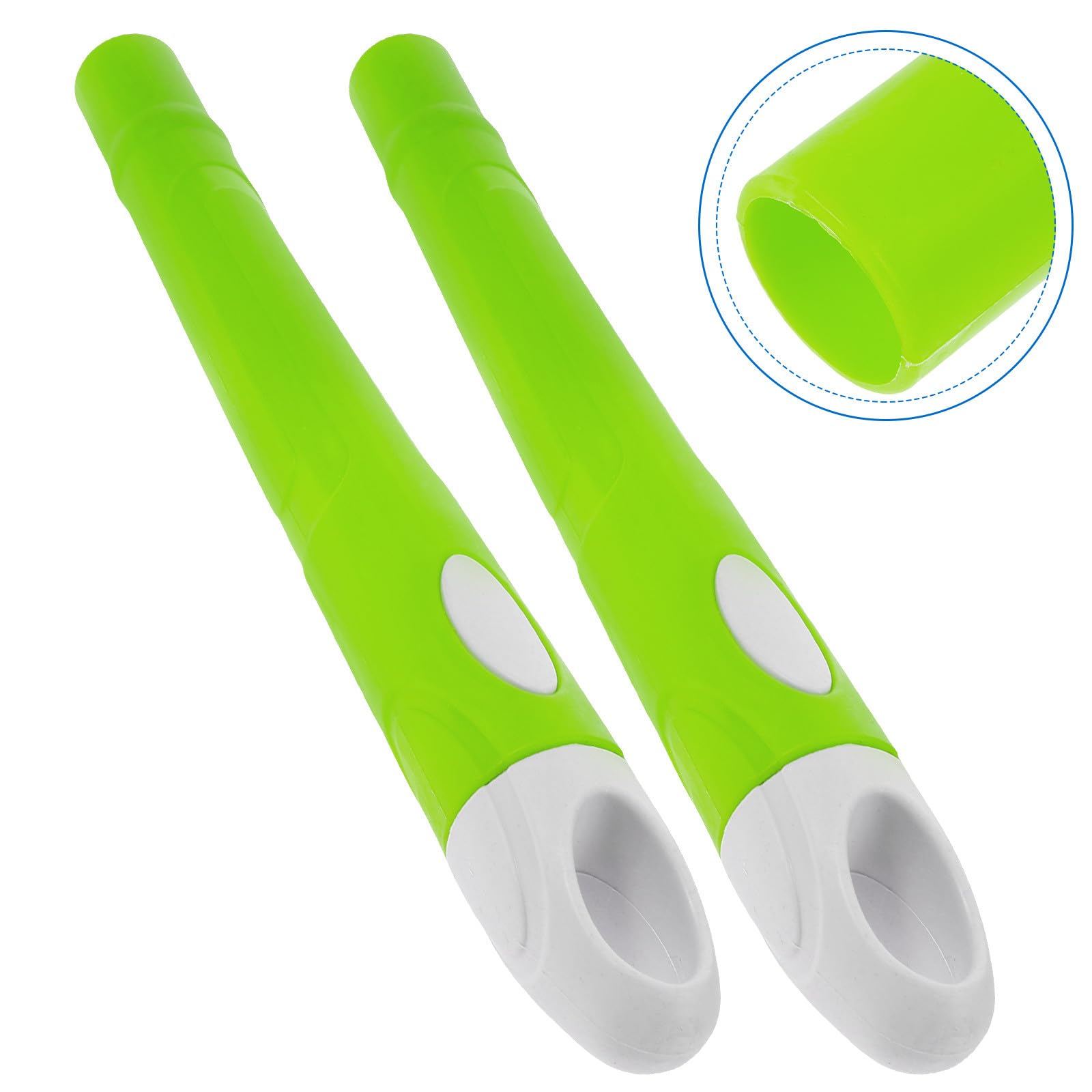 2pcs Broom Handle Grip Replacement Mop Handle End Caps Stainless Steel Extended Rods for Floor Cleaning Indoor Sweeping with Hanging Function