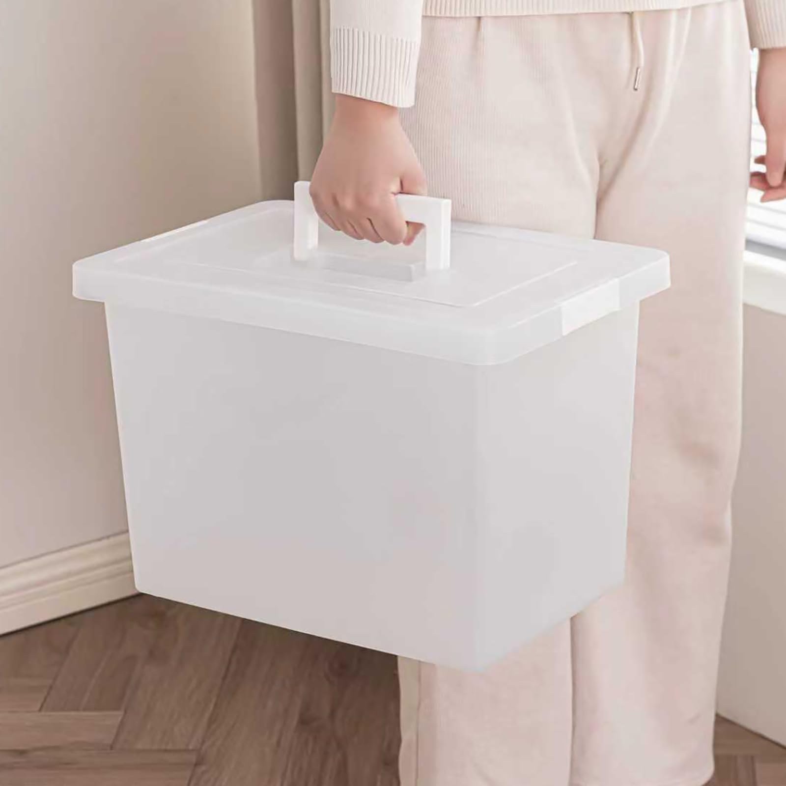 Stackable Plastic Storage Bins with Lids